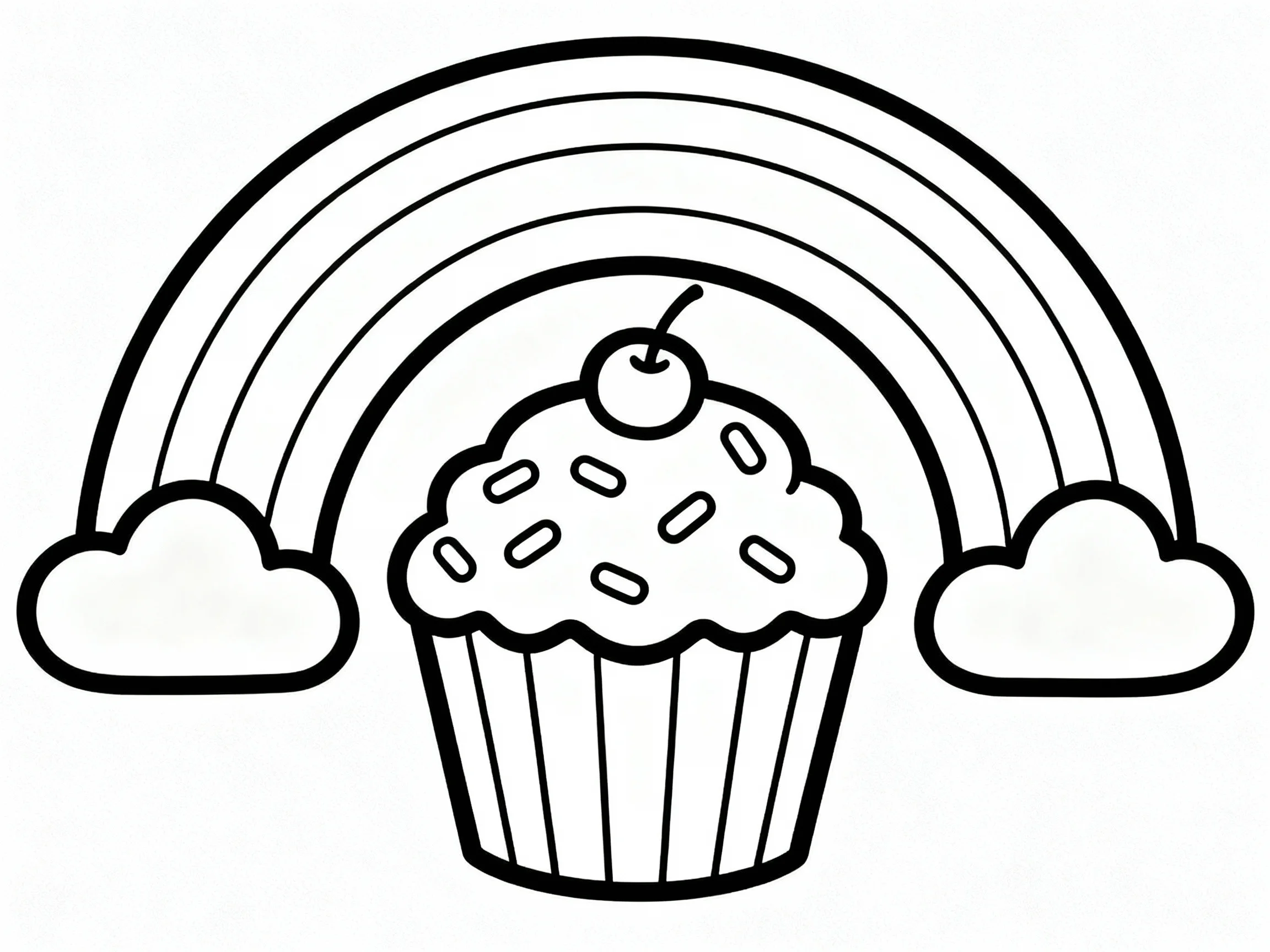 Cupcake with Rainbow