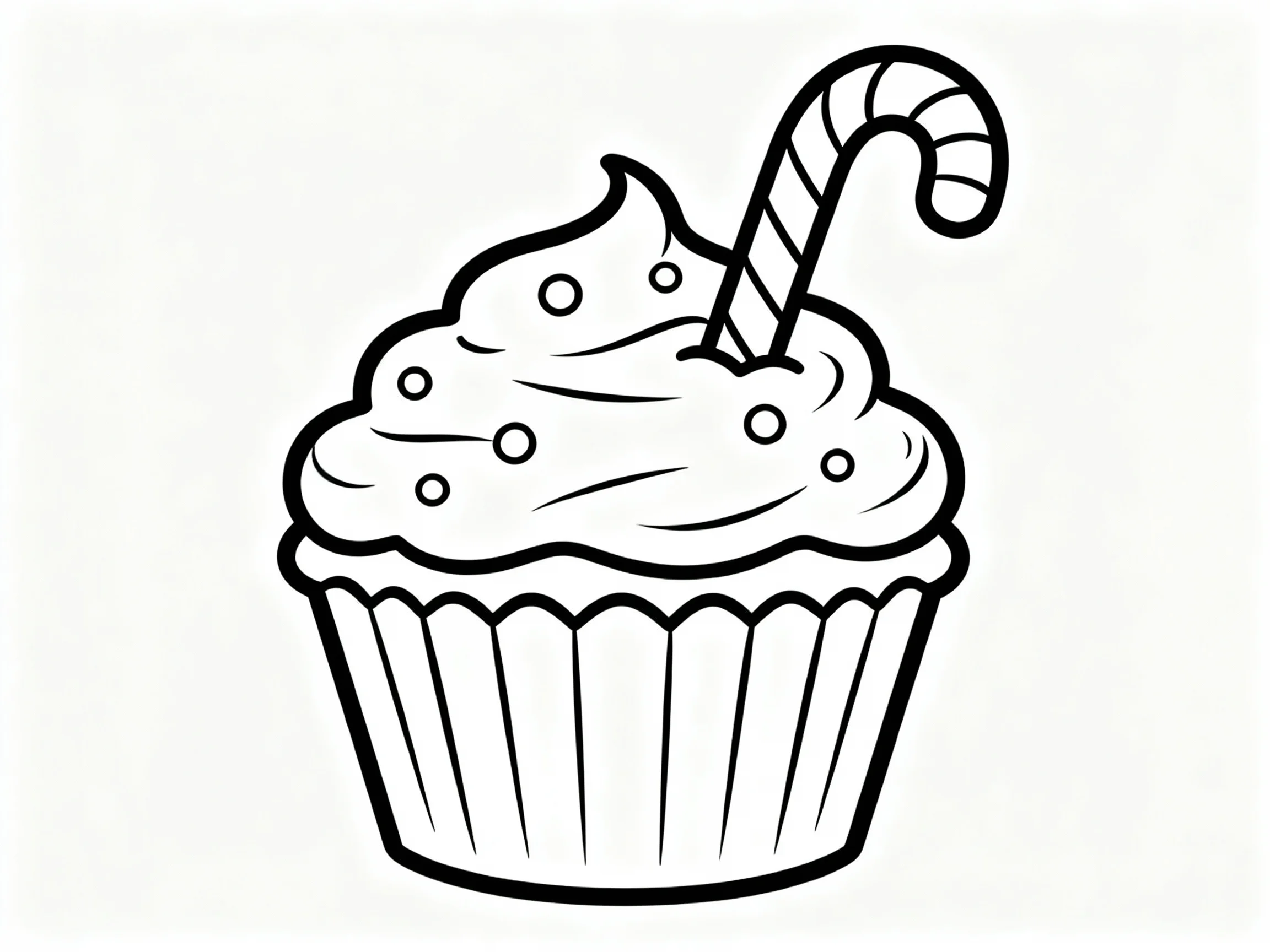 Cupcake with Candy Cane