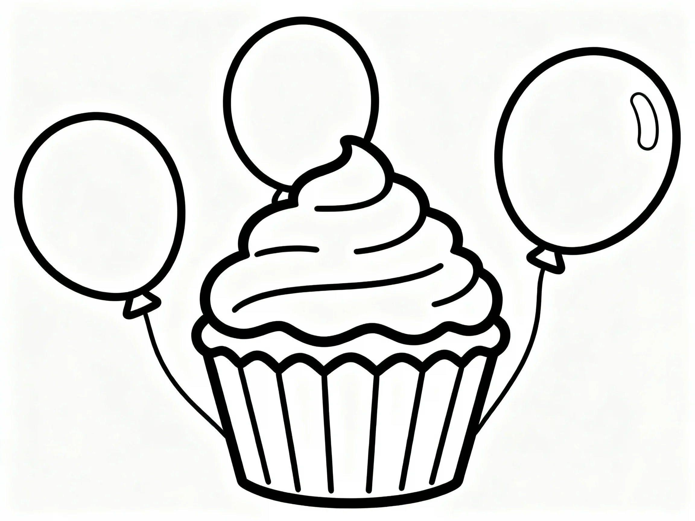 Cupcake with Balloons
