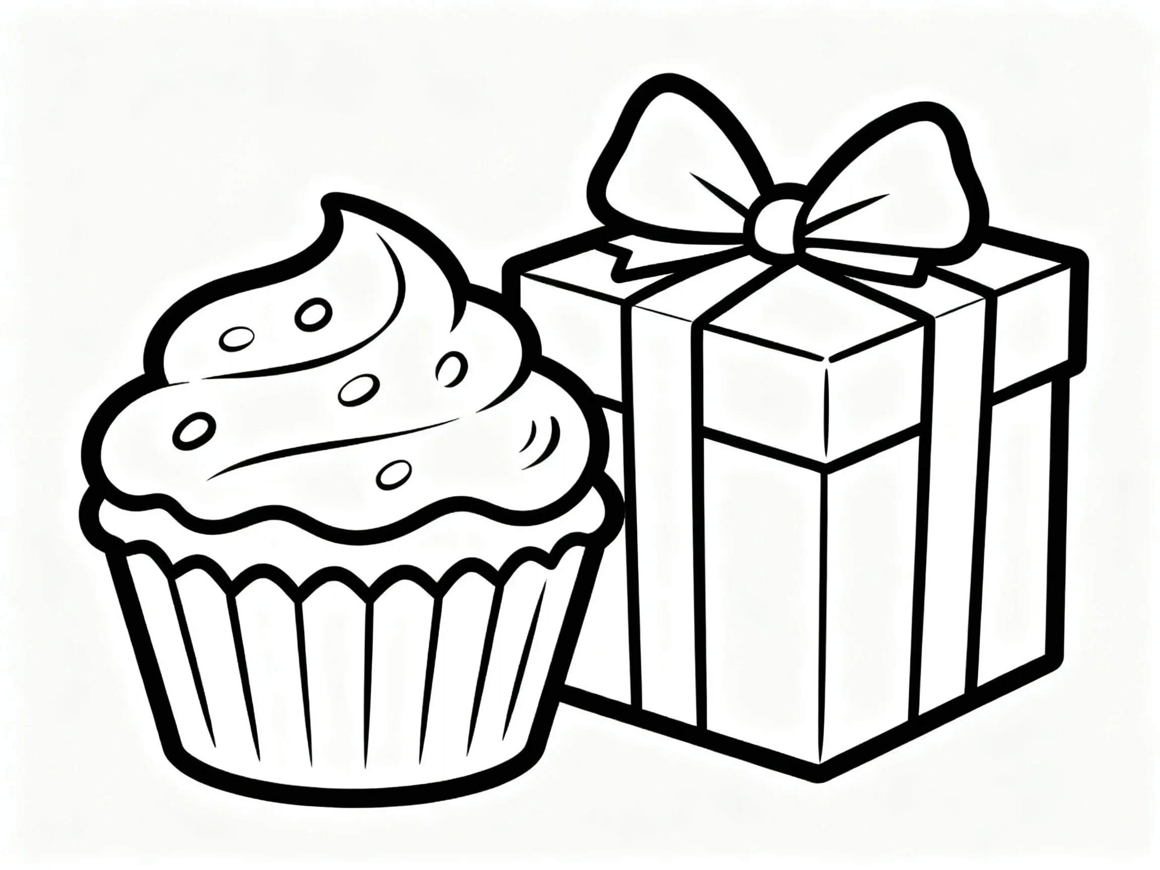 Cupcake with Gift Box