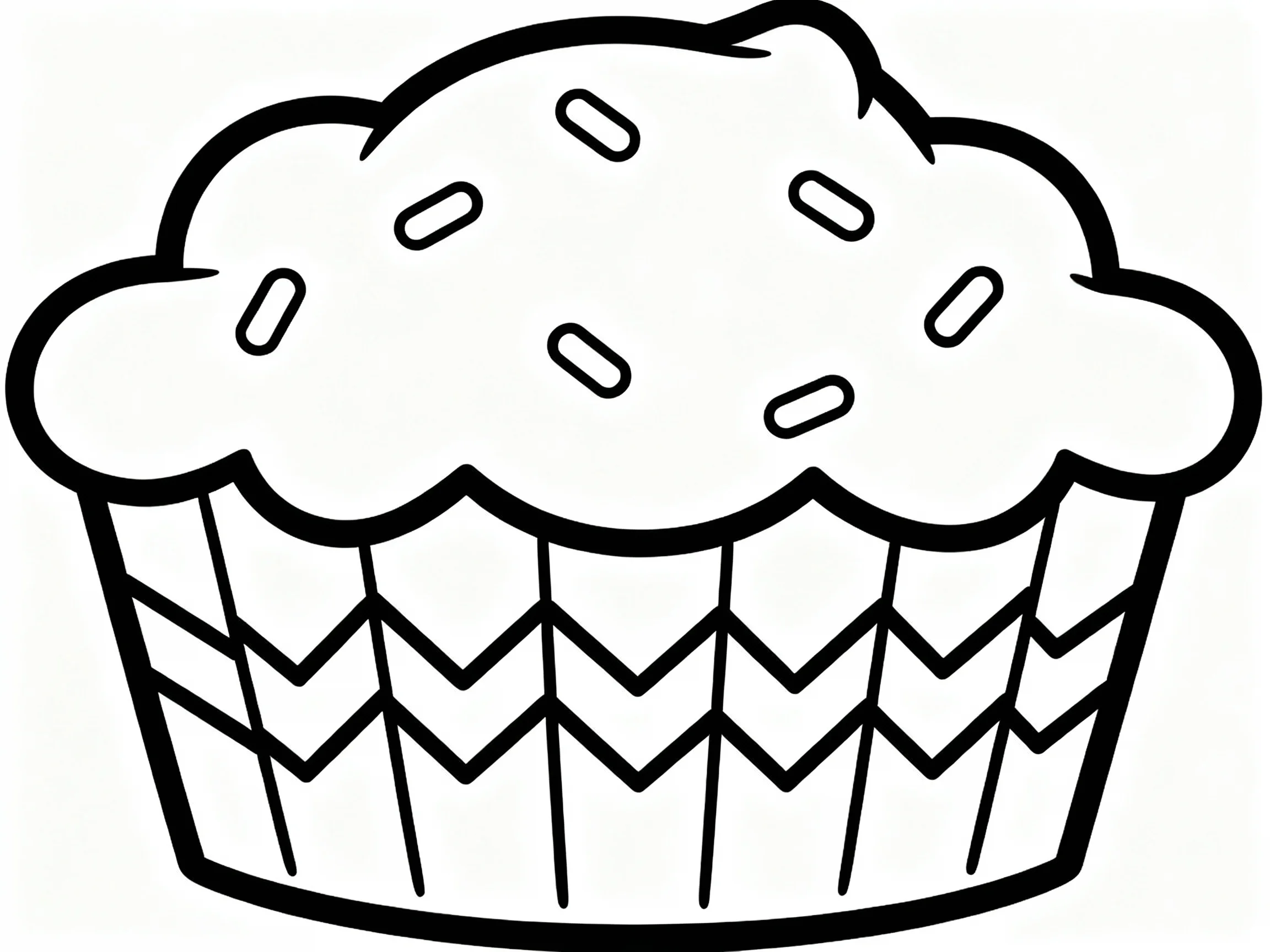 Cupcake with Zigzag Pattern