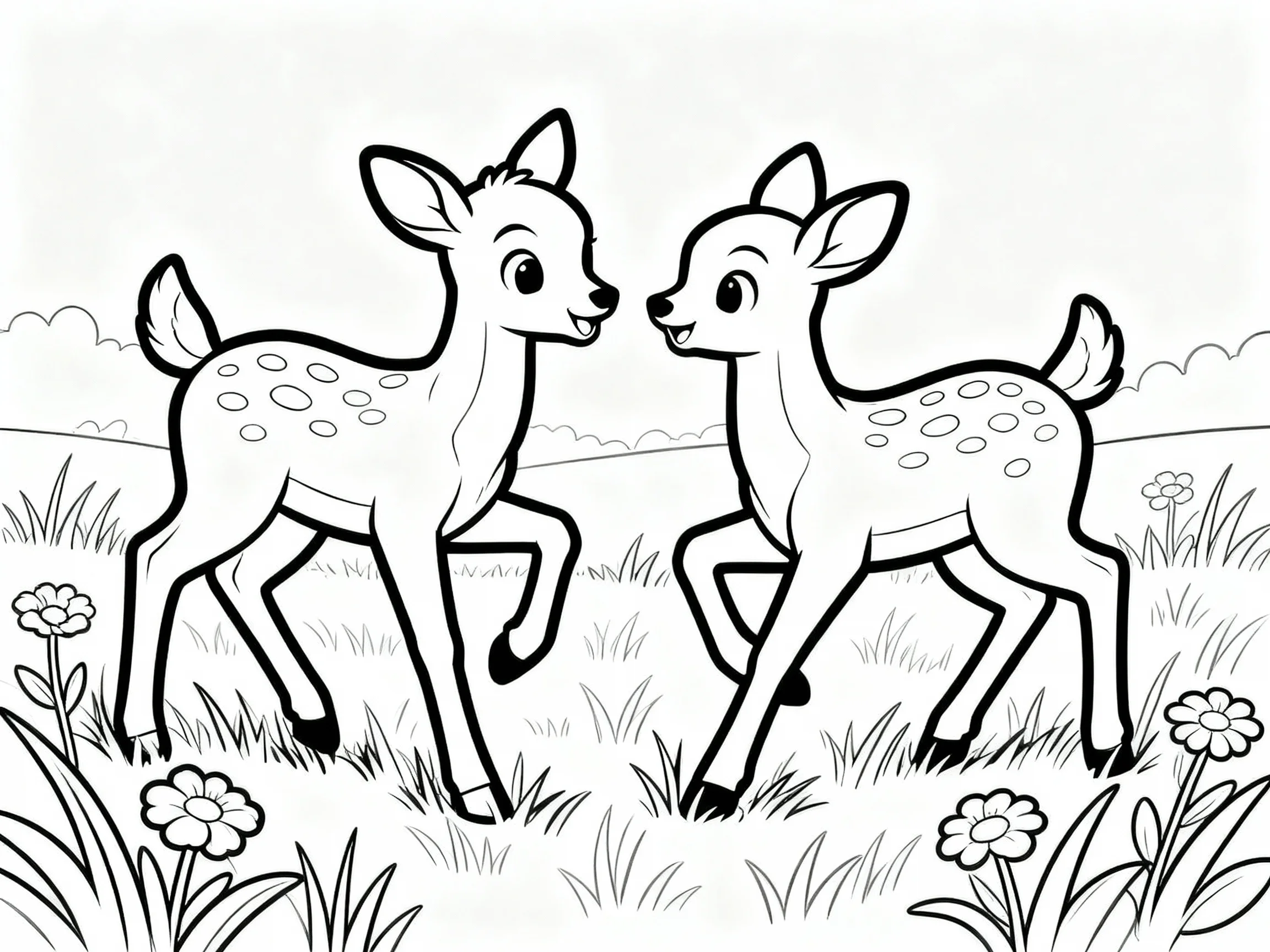 Playful Deer Pair