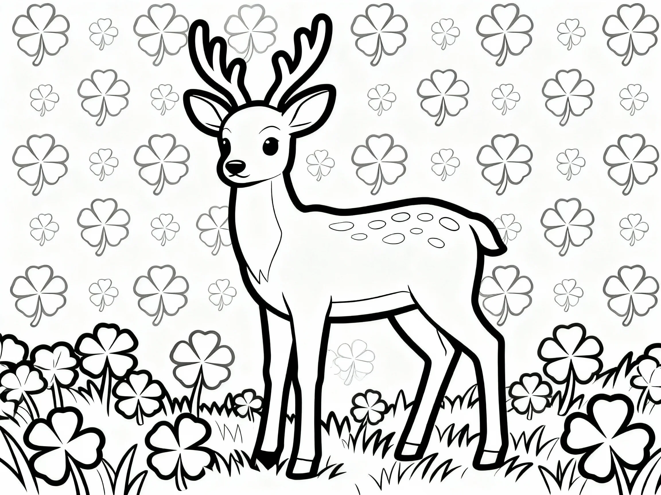 Deer in Field of Clover