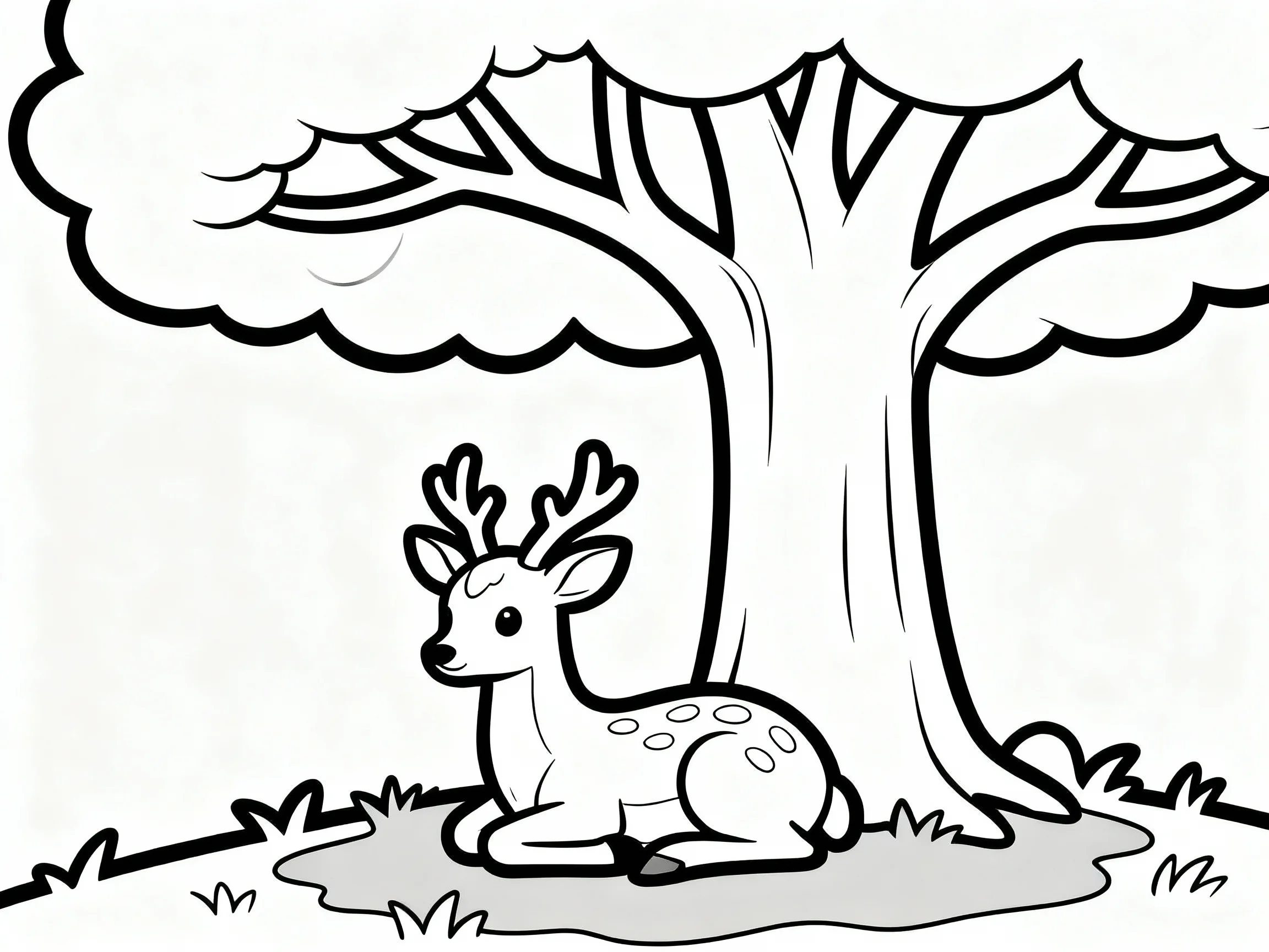 Deer Under Tree