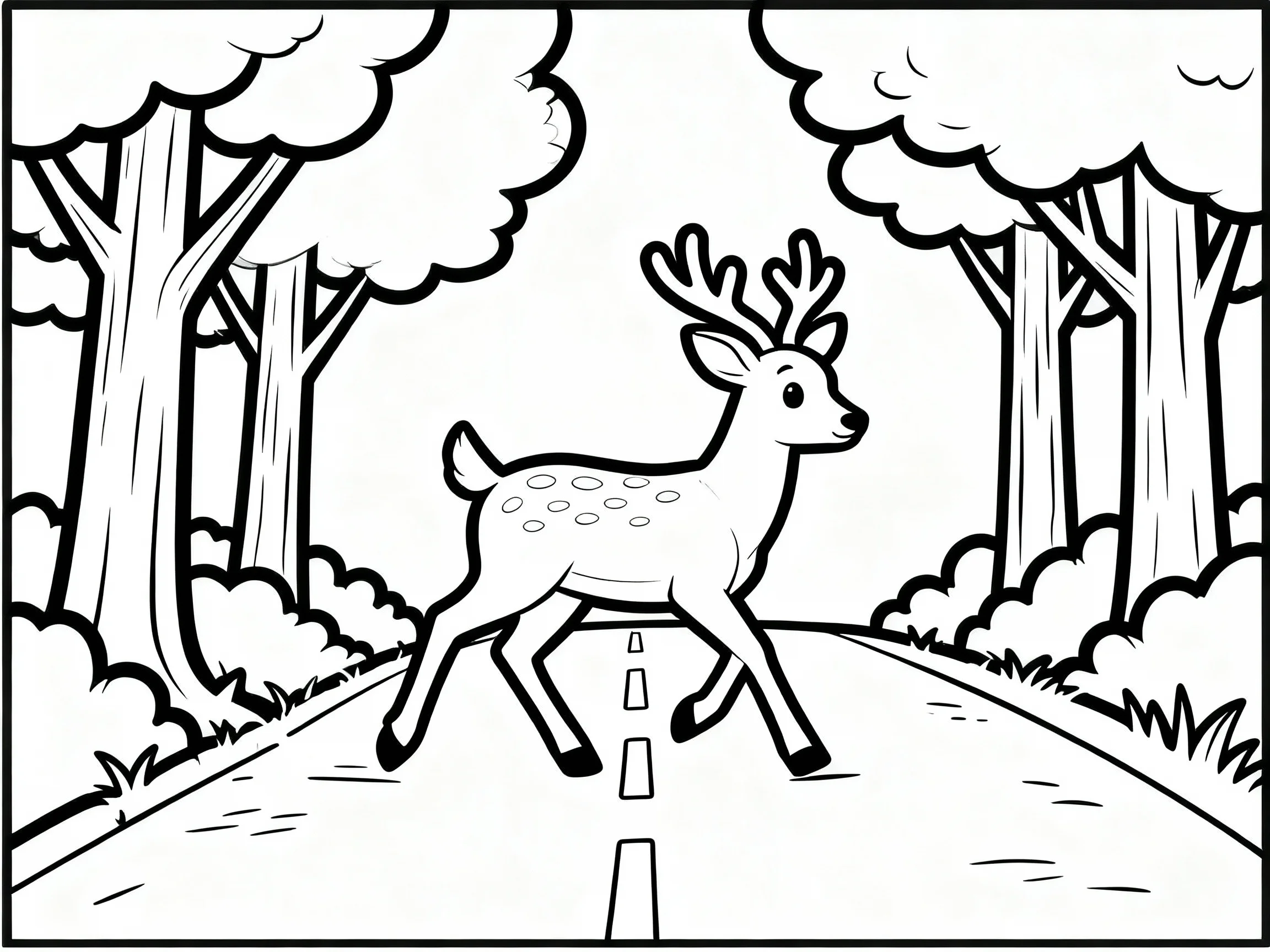 Deer Crossing Path