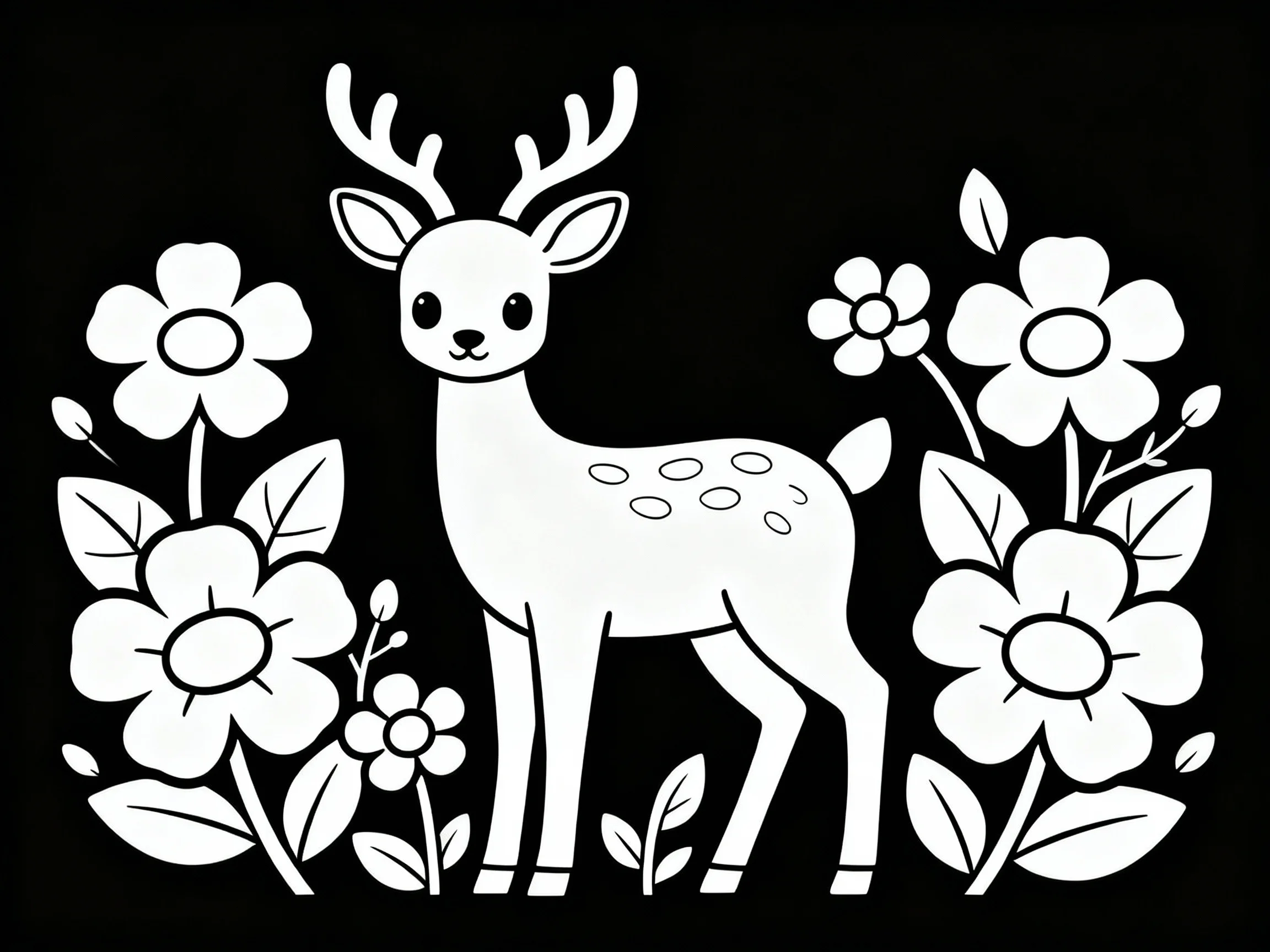 Deer with Flowers