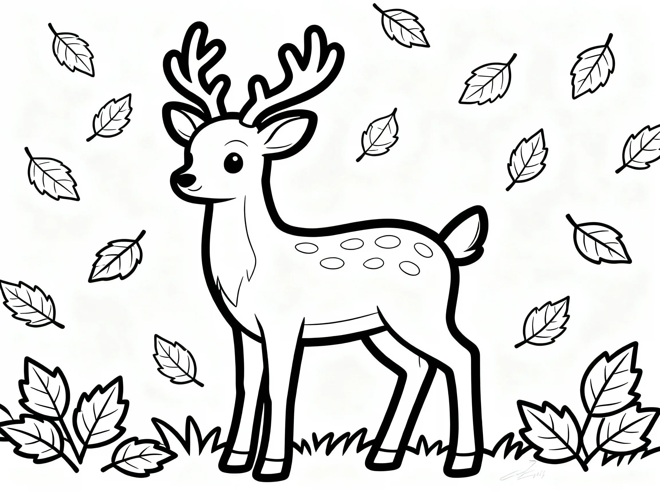 Deer and Falling Leaves