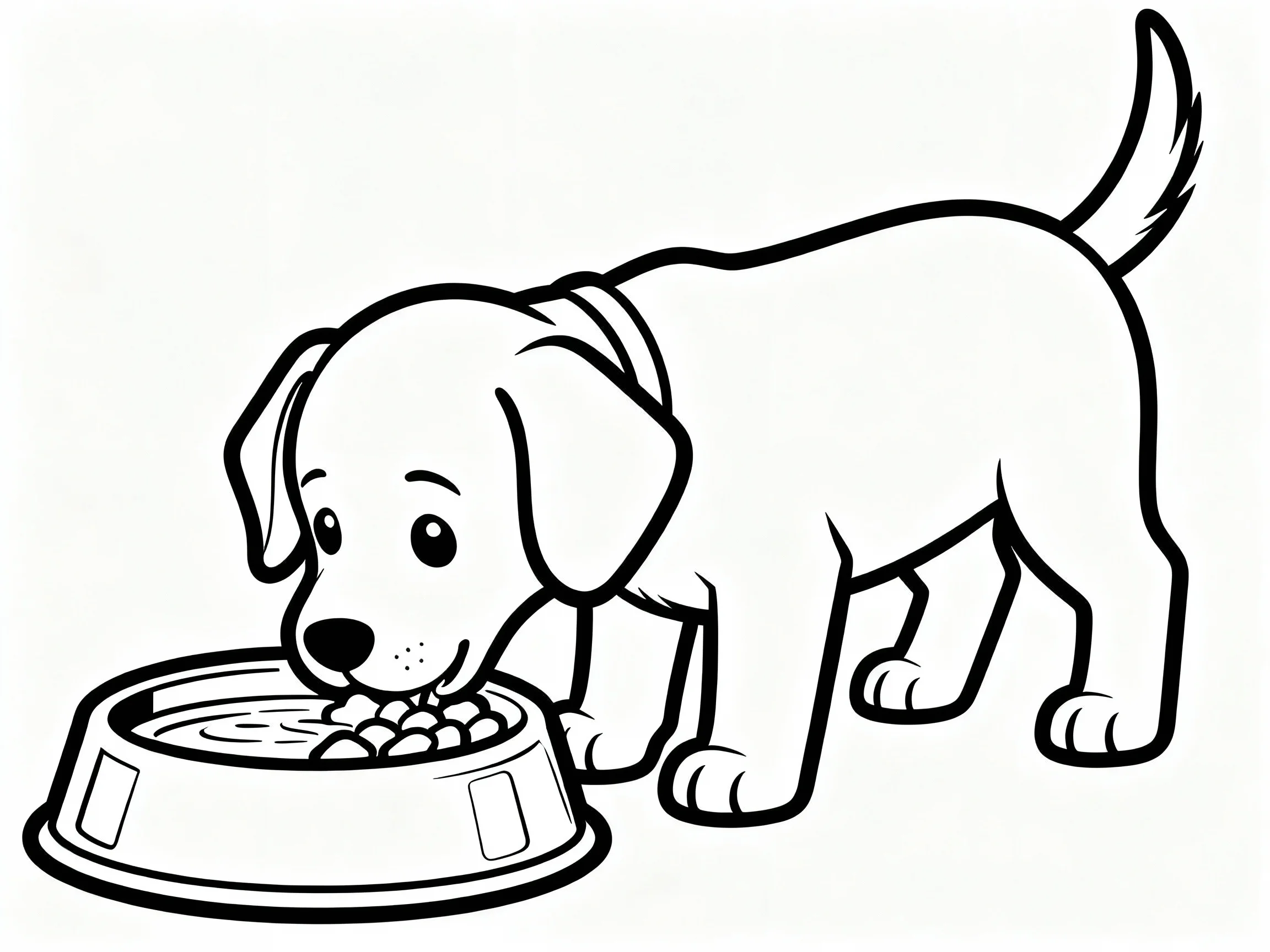Puppy Eating from Bowl