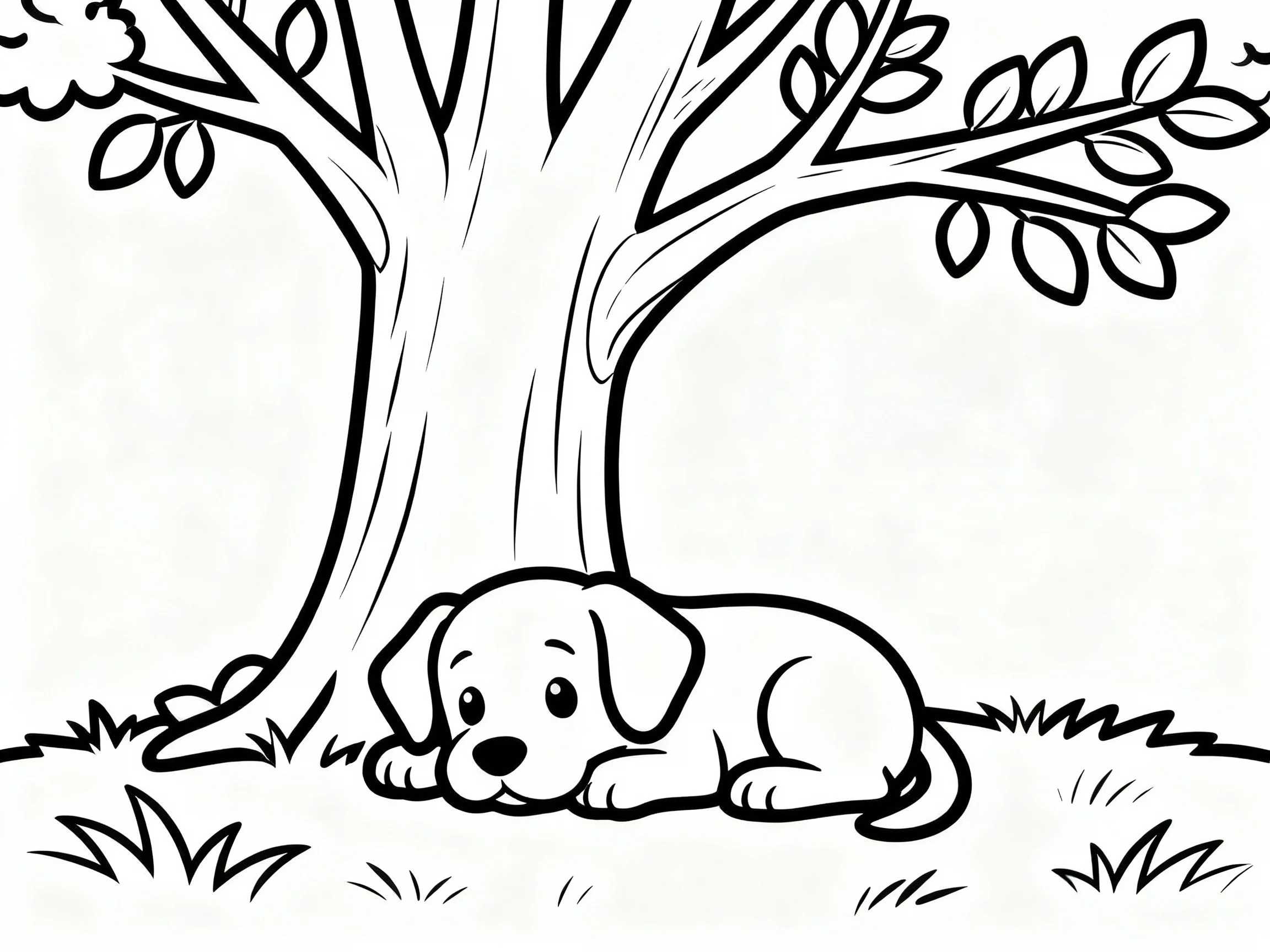 Puppy Under Tree