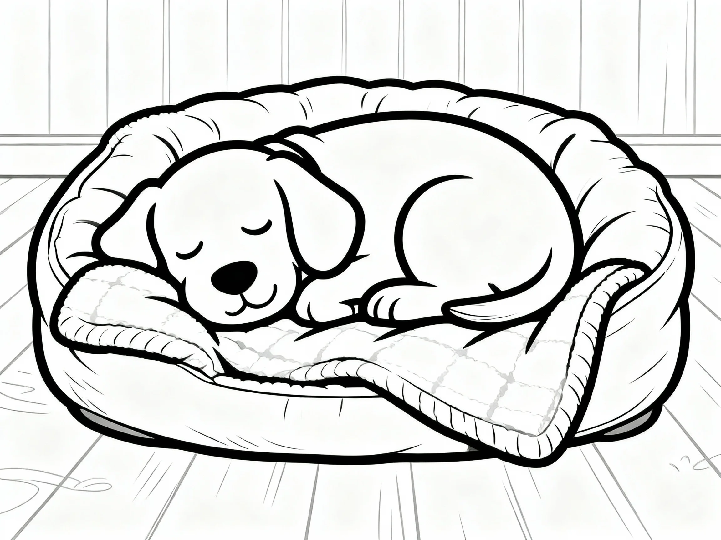 Dog Sleeping in Bed