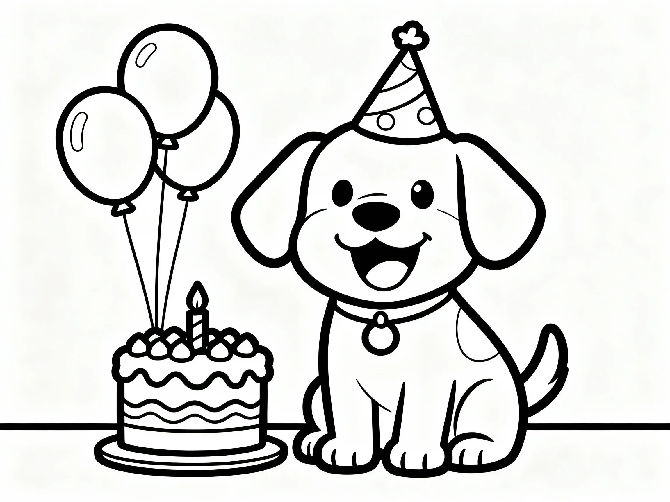 Dog with Birthday Hat