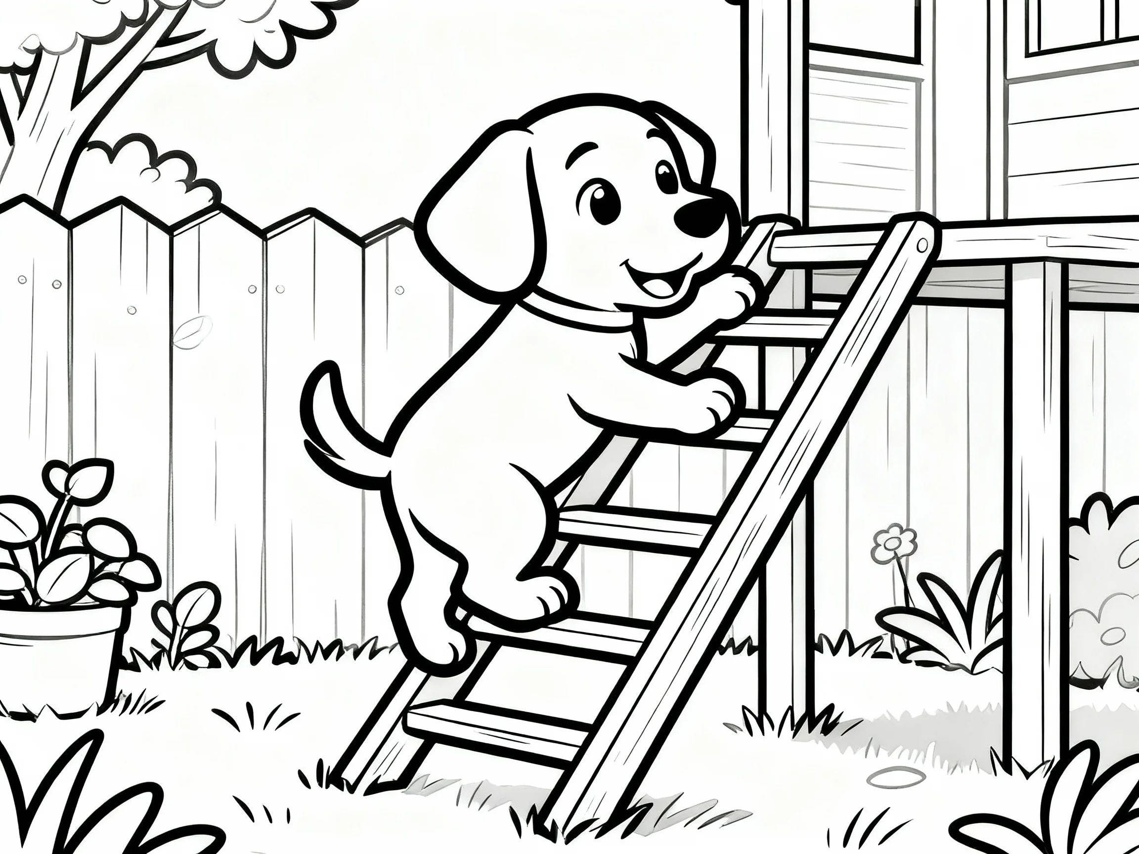 Puppy Climbing Ladder