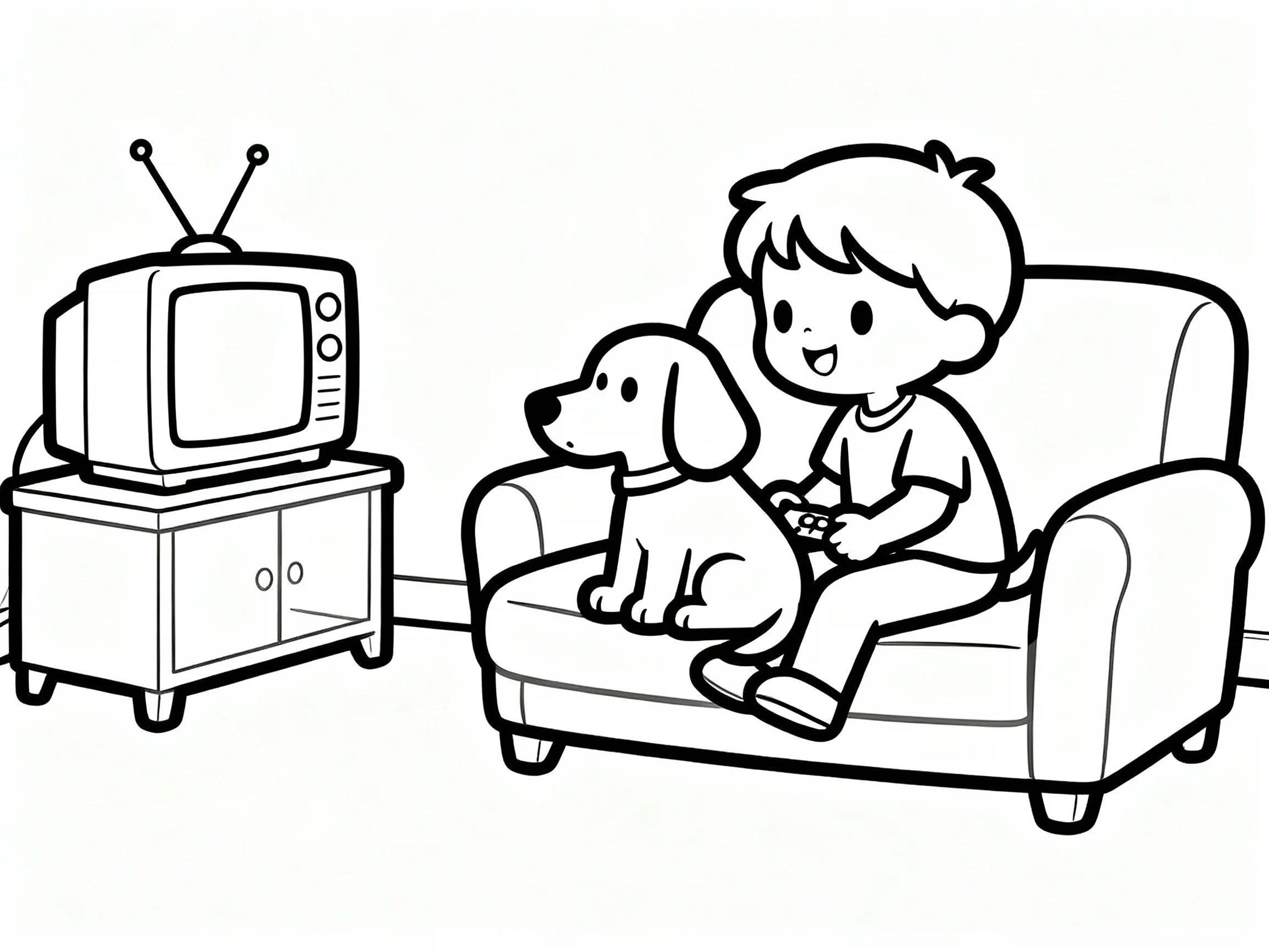 Dog with Owner on Couch