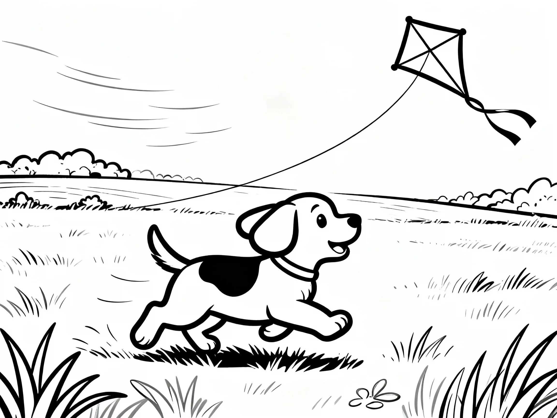 Puppy with Kite