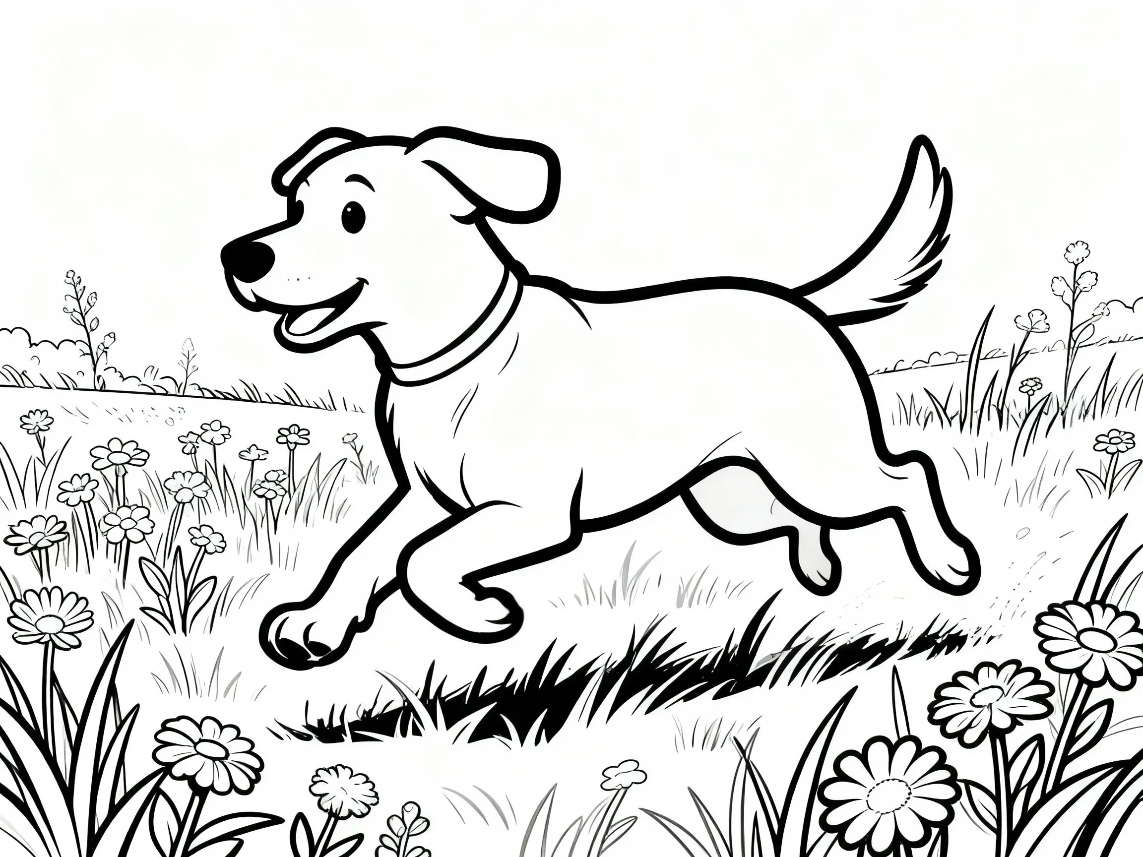 Dog Running in Meadow