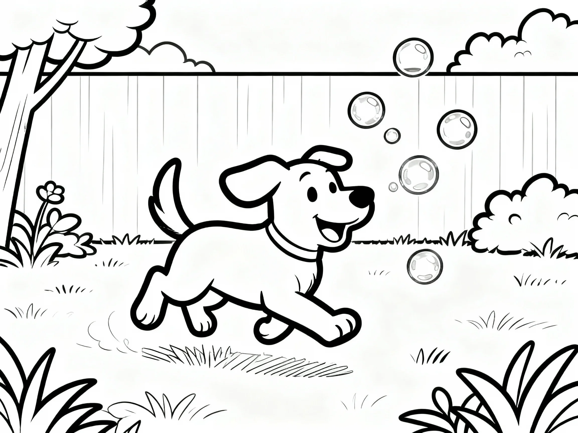 Dog with Soap Bubbles