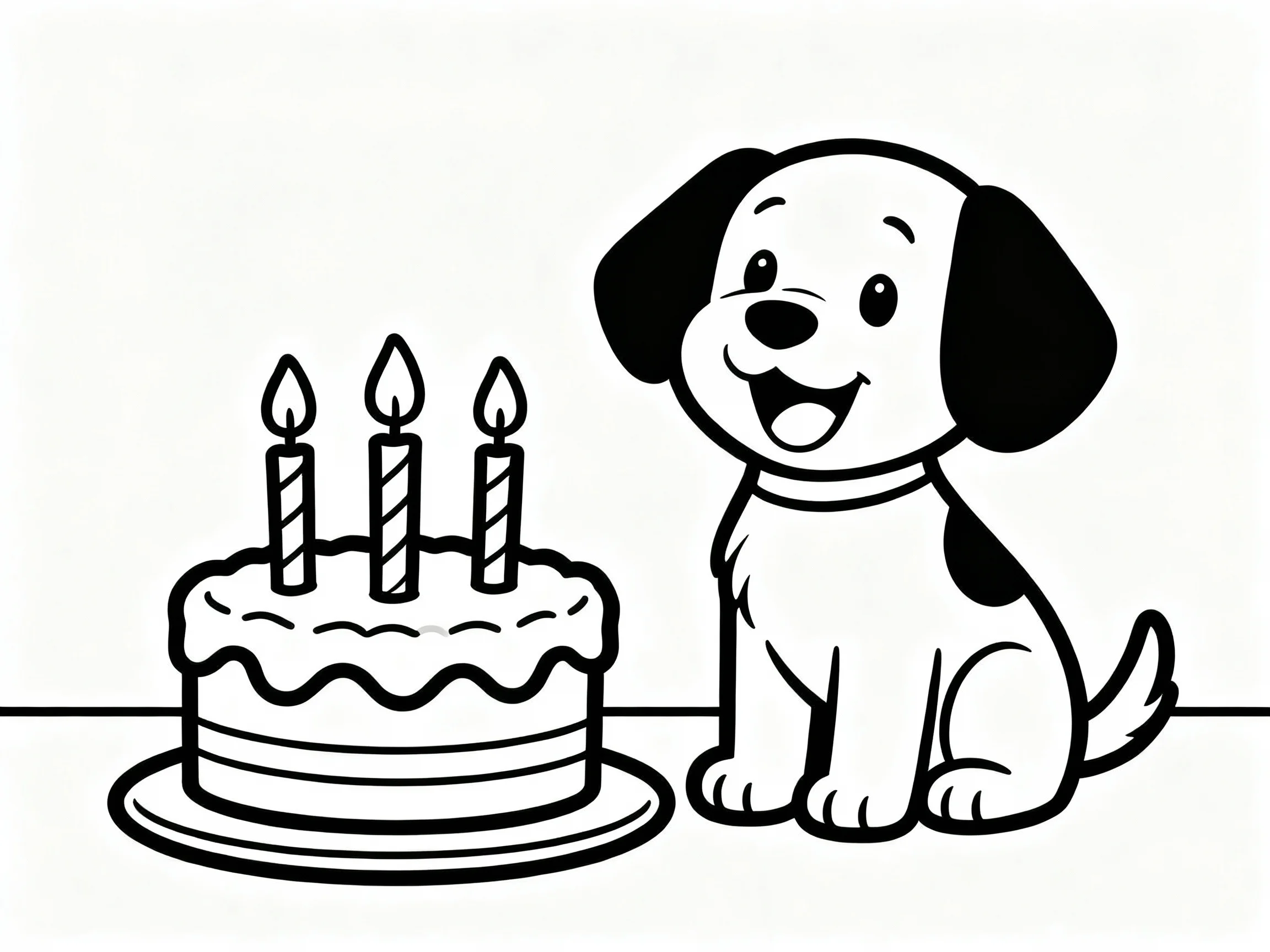 Puppy with Birthday Cake
