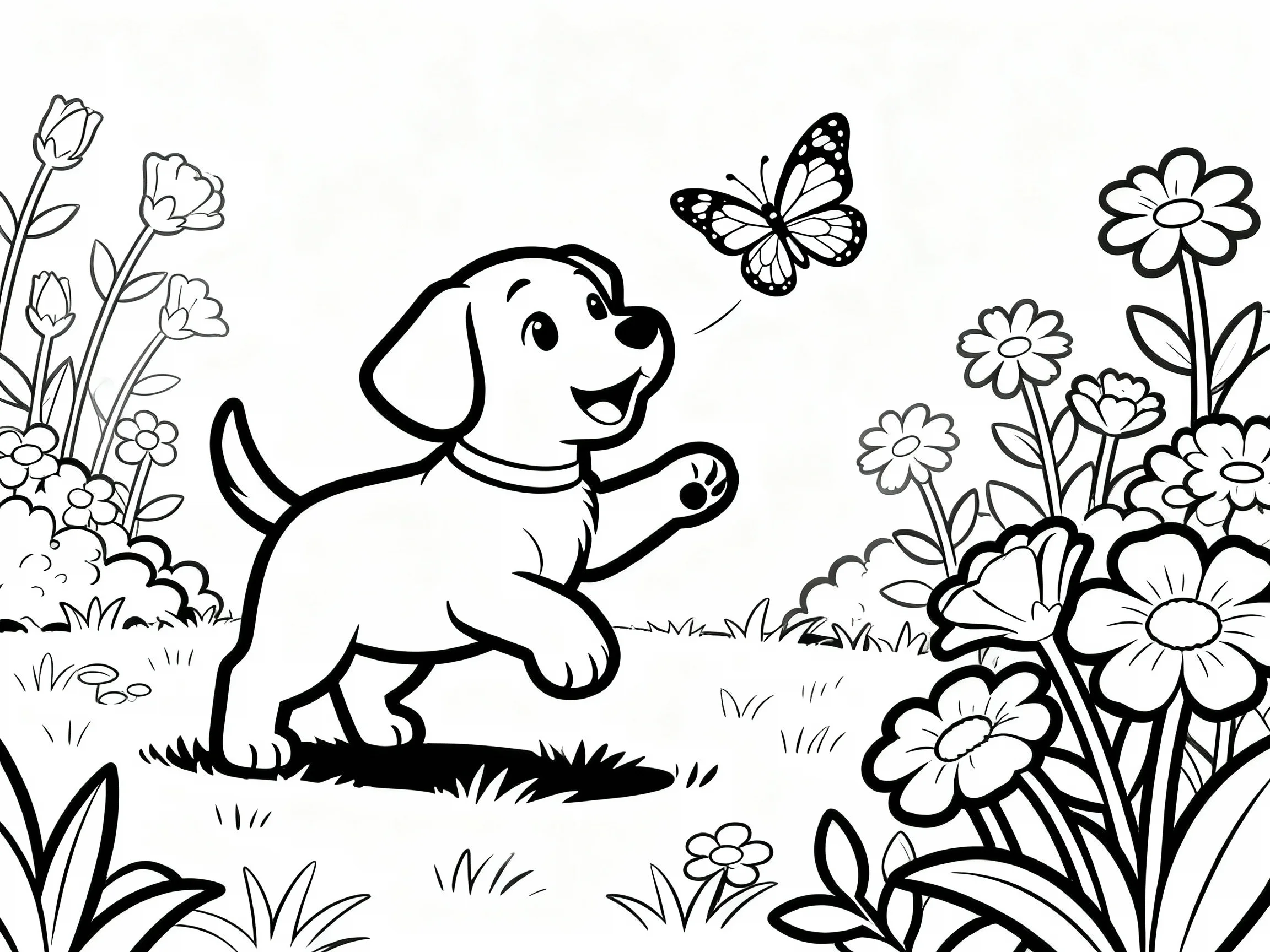 Puppy with Butterfly