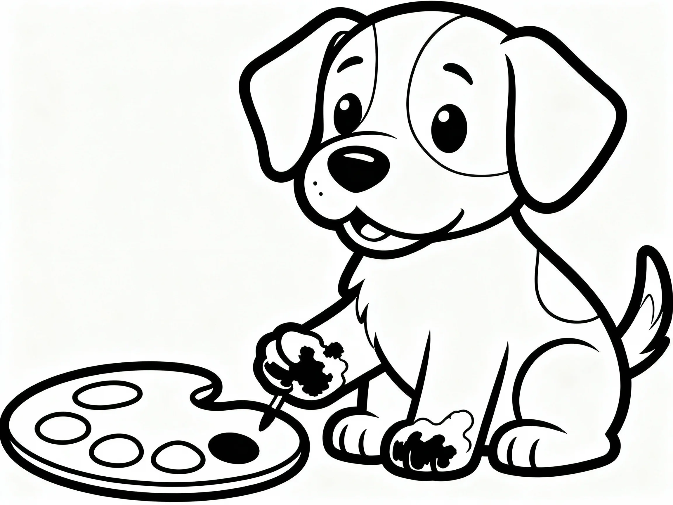 Puppy with Paint Palette