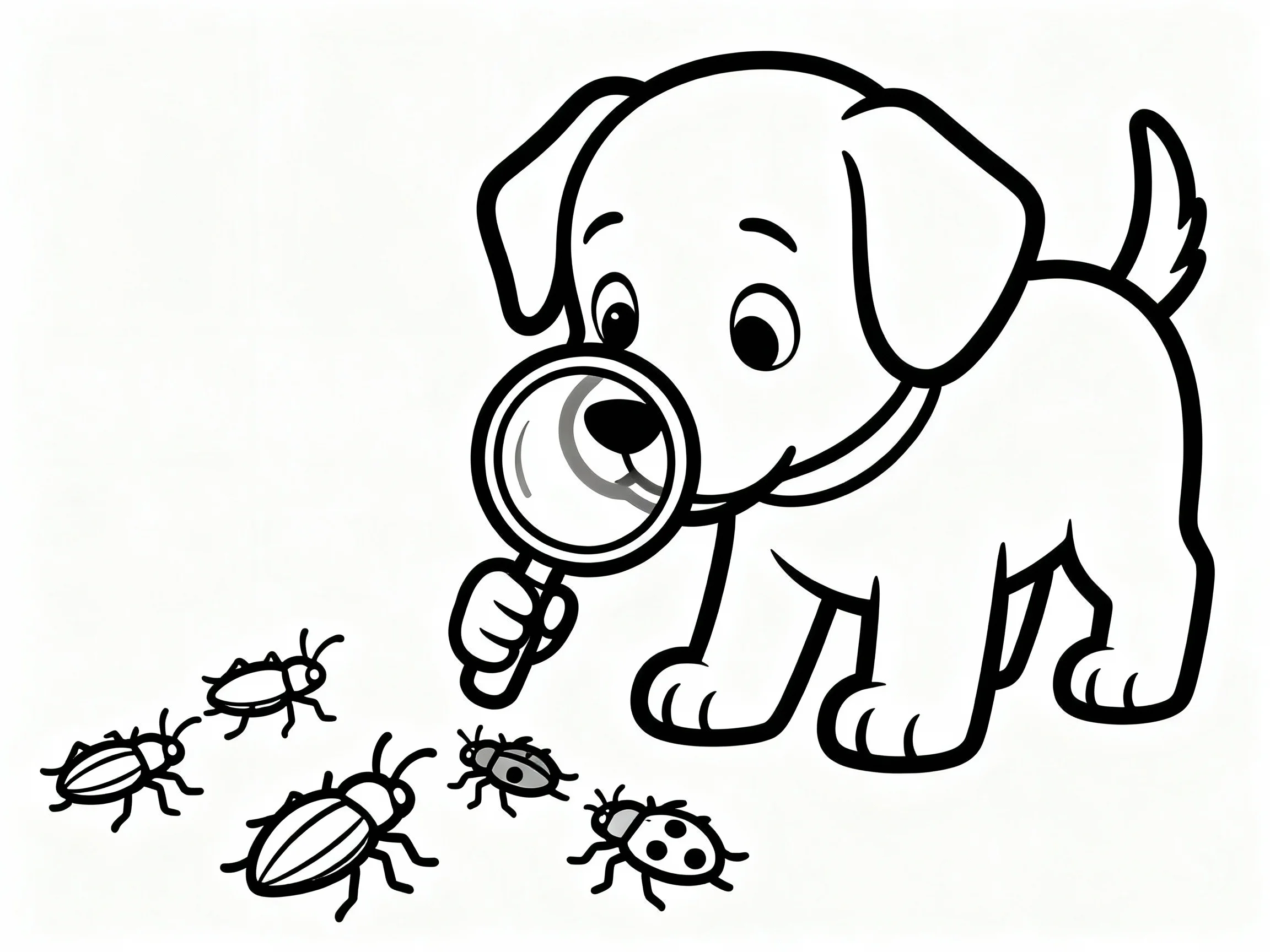 Puppy with Magnifying Glass