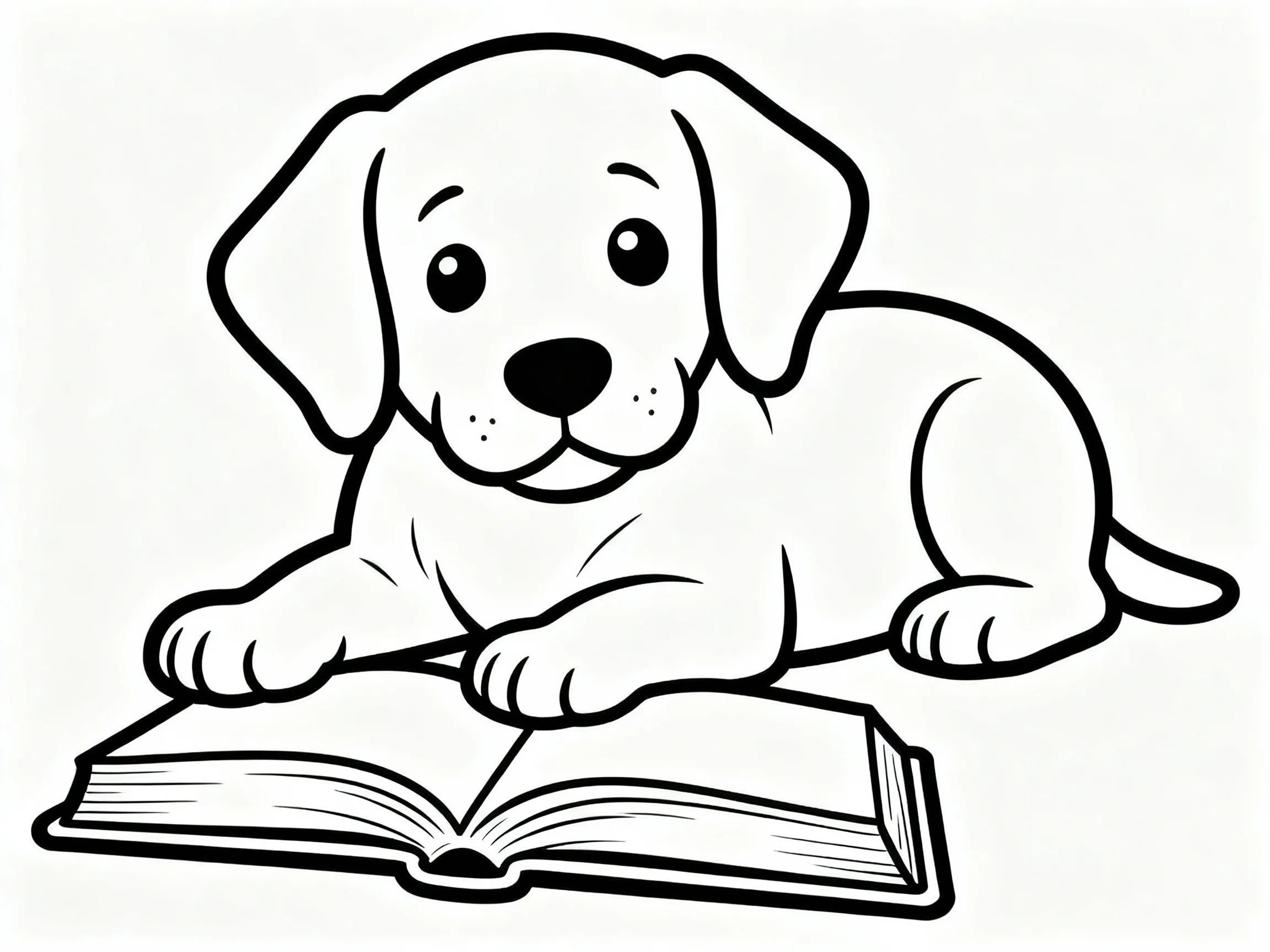 Puppy Reading Book