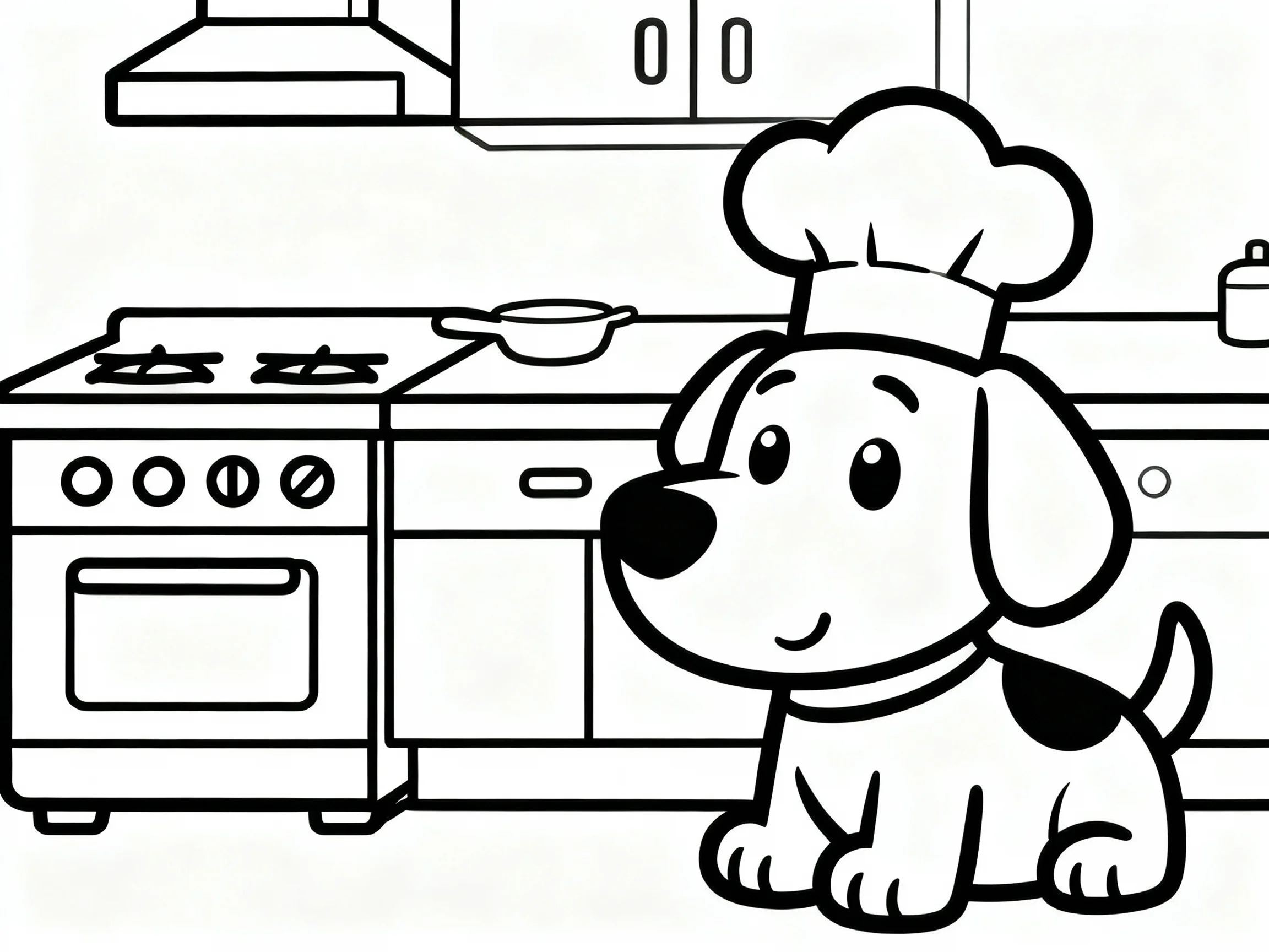 Dog with Chef Hat