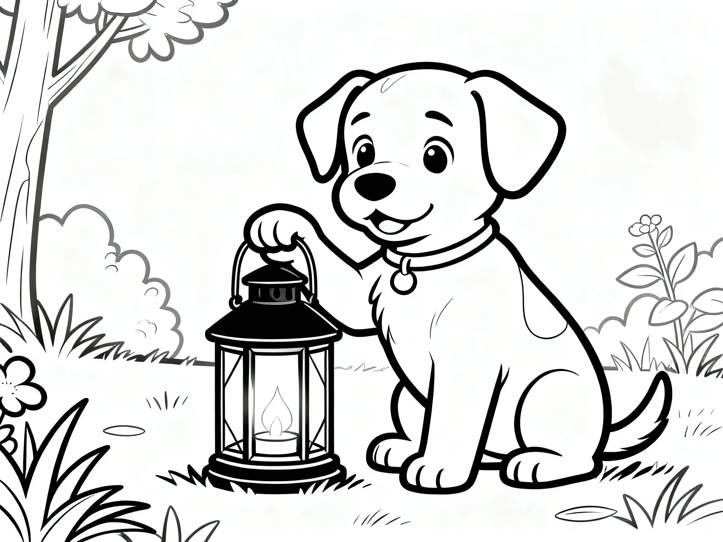 Puppy with Lantern