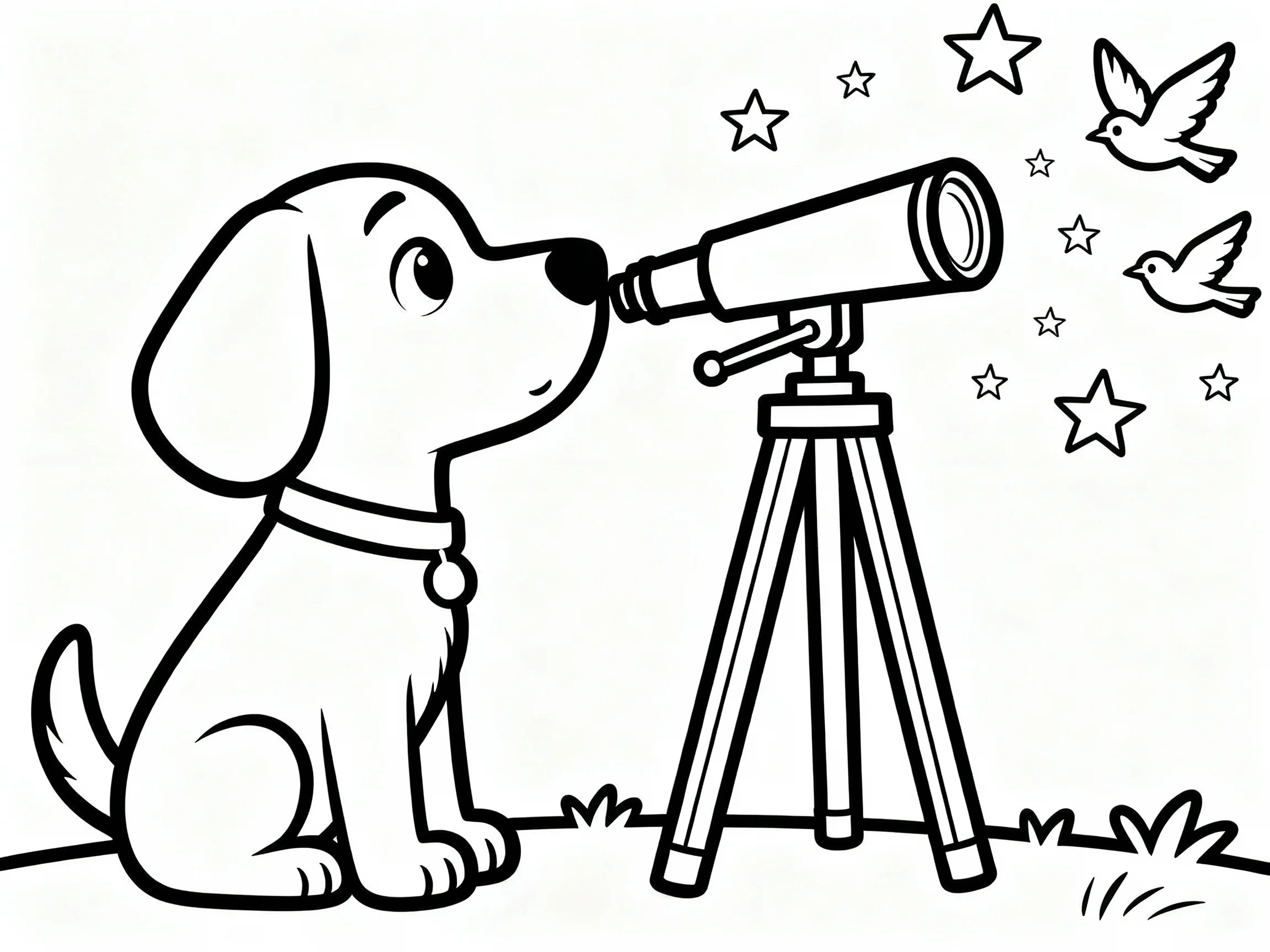 Dog with Telescope