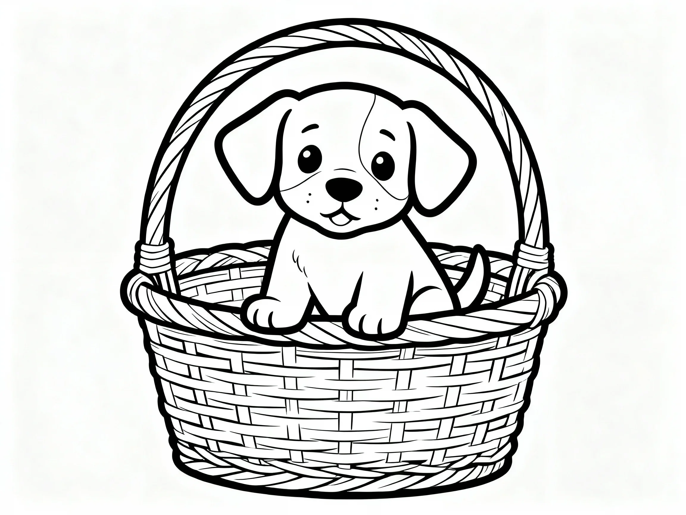 Puppy in a Basket