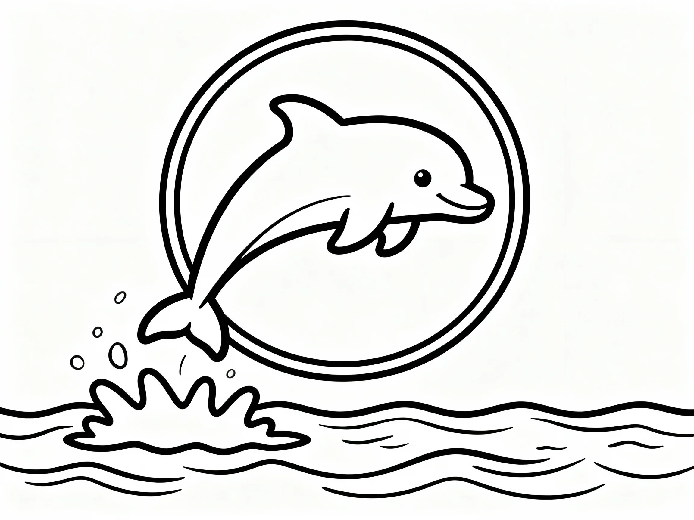 Dolphin Swimming Through Hoops