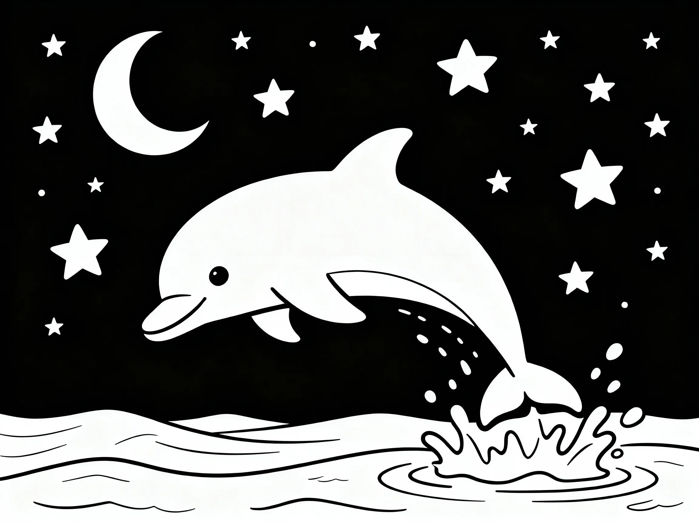 Dolphin with Starry Sky