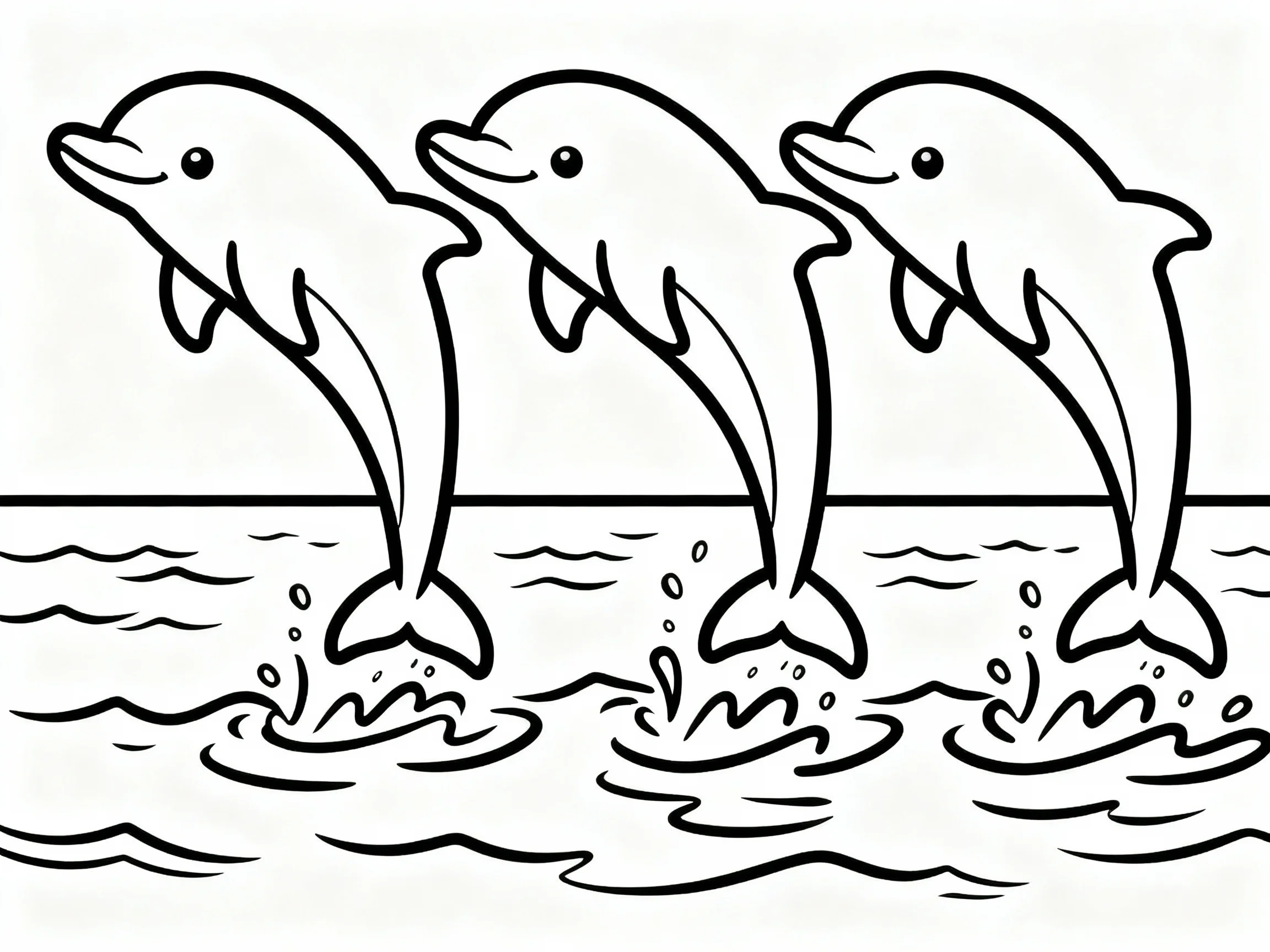 Three Dolphins Playing