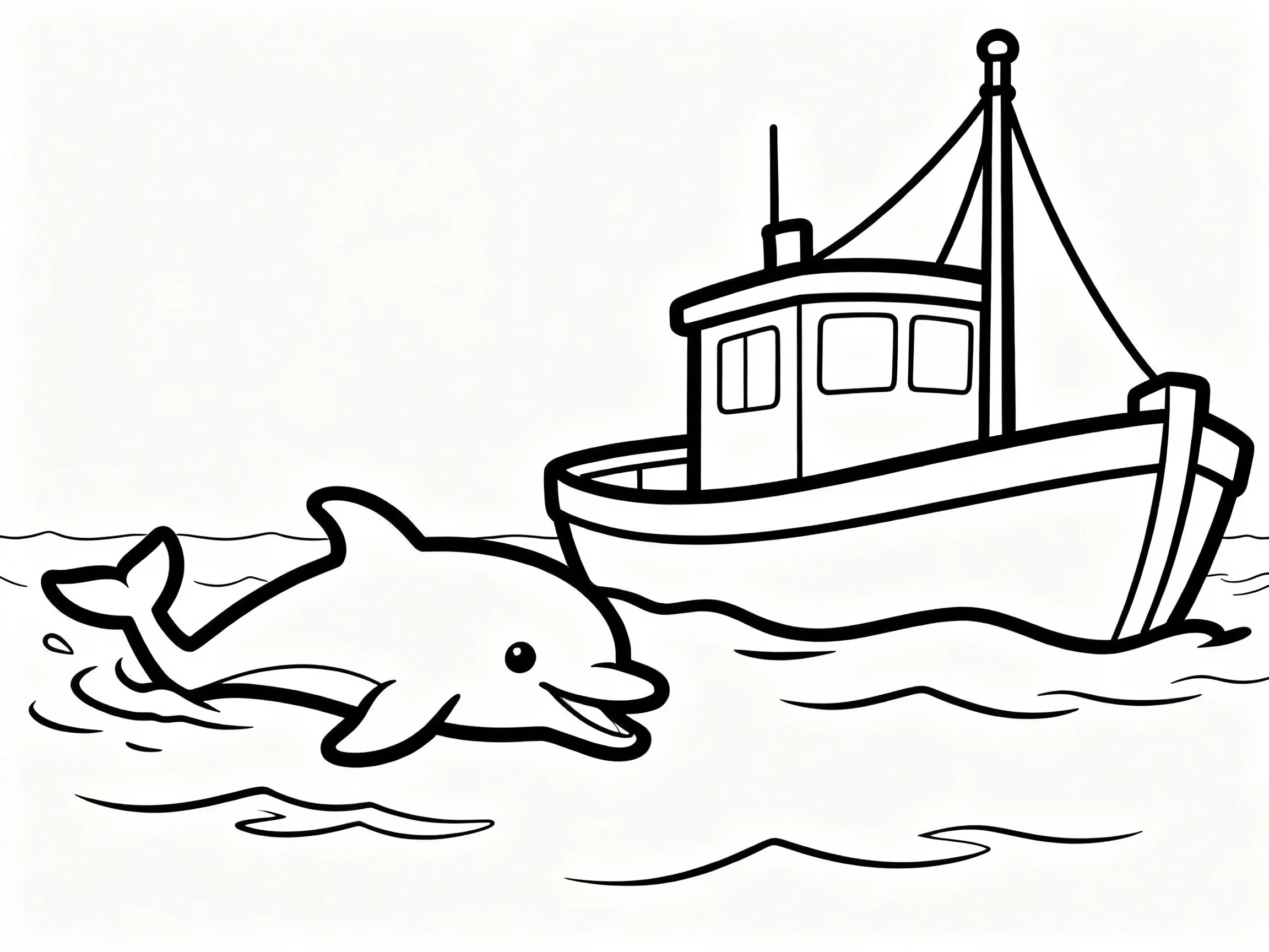 Dolphin with Boat