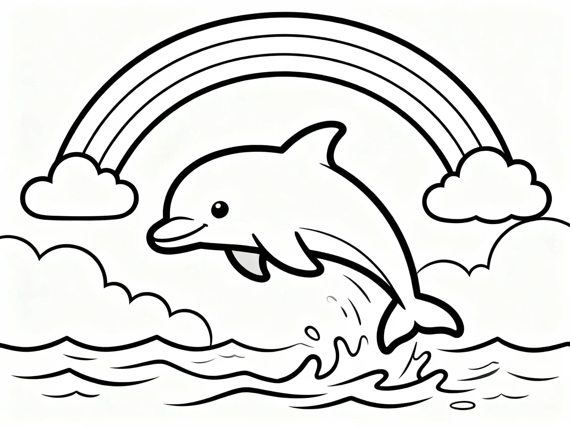 Dolphin Under Rainbow