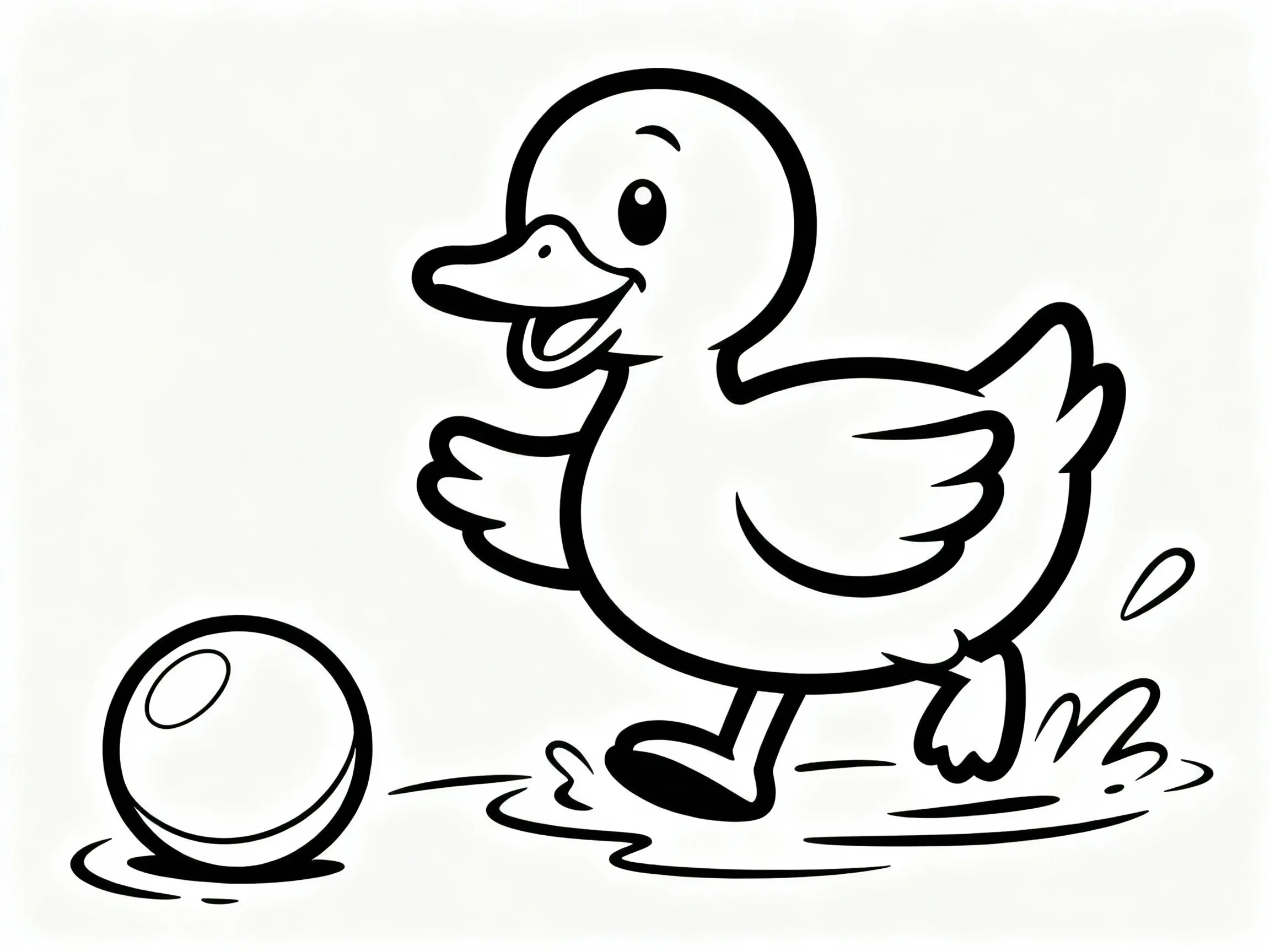 Duck Playing with a Ball