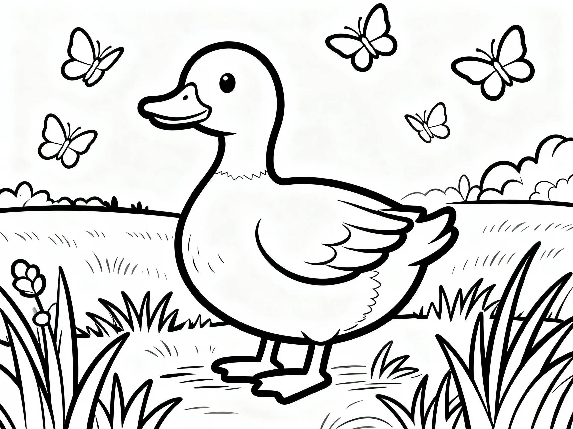 Duck with Butterflies