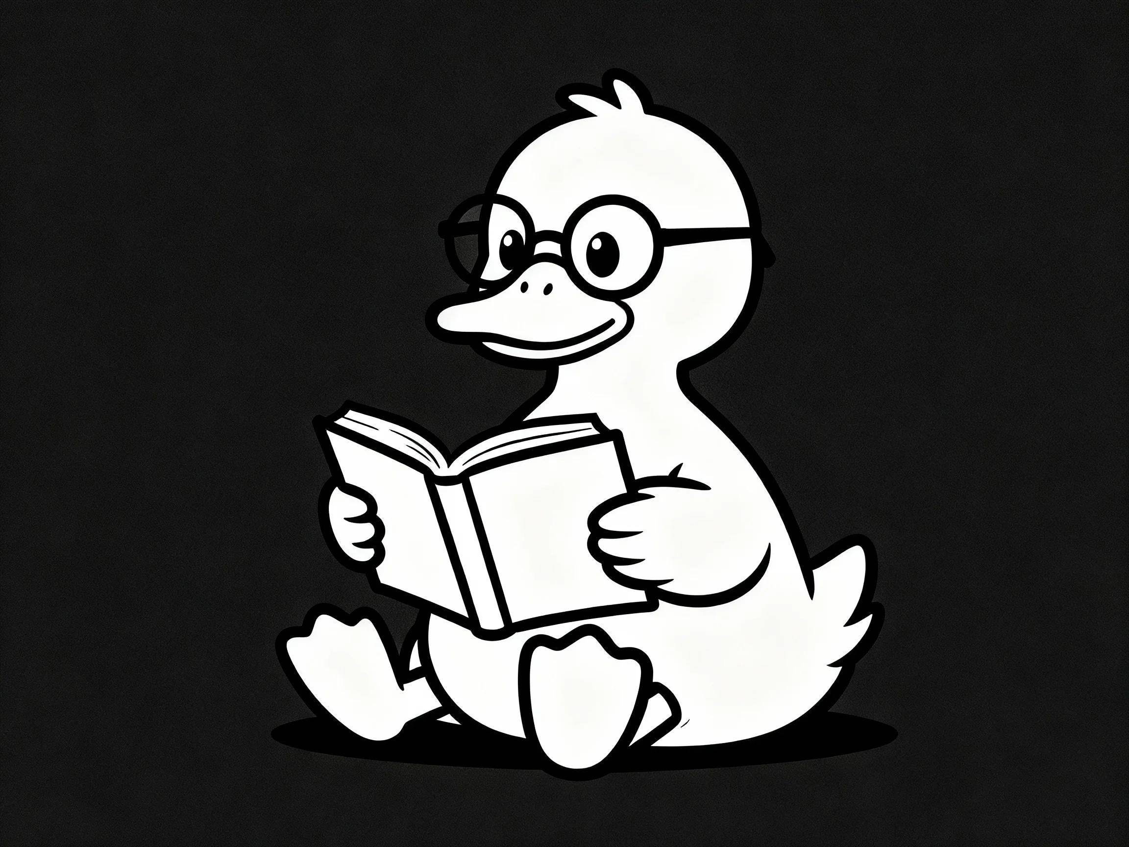 Duck Reading a Book