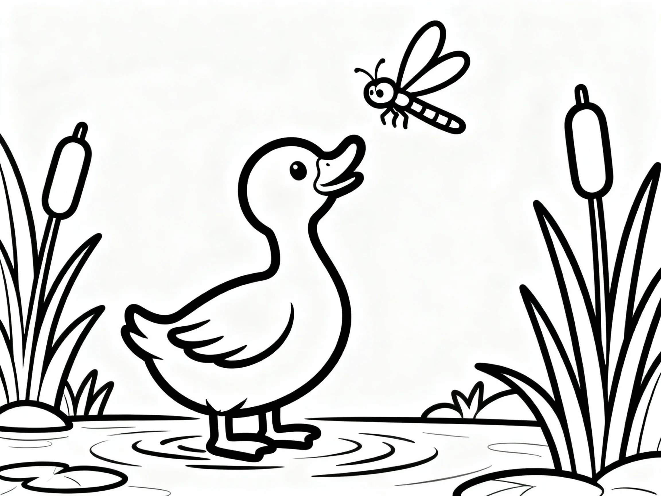 Duck Chasing Dragonfly