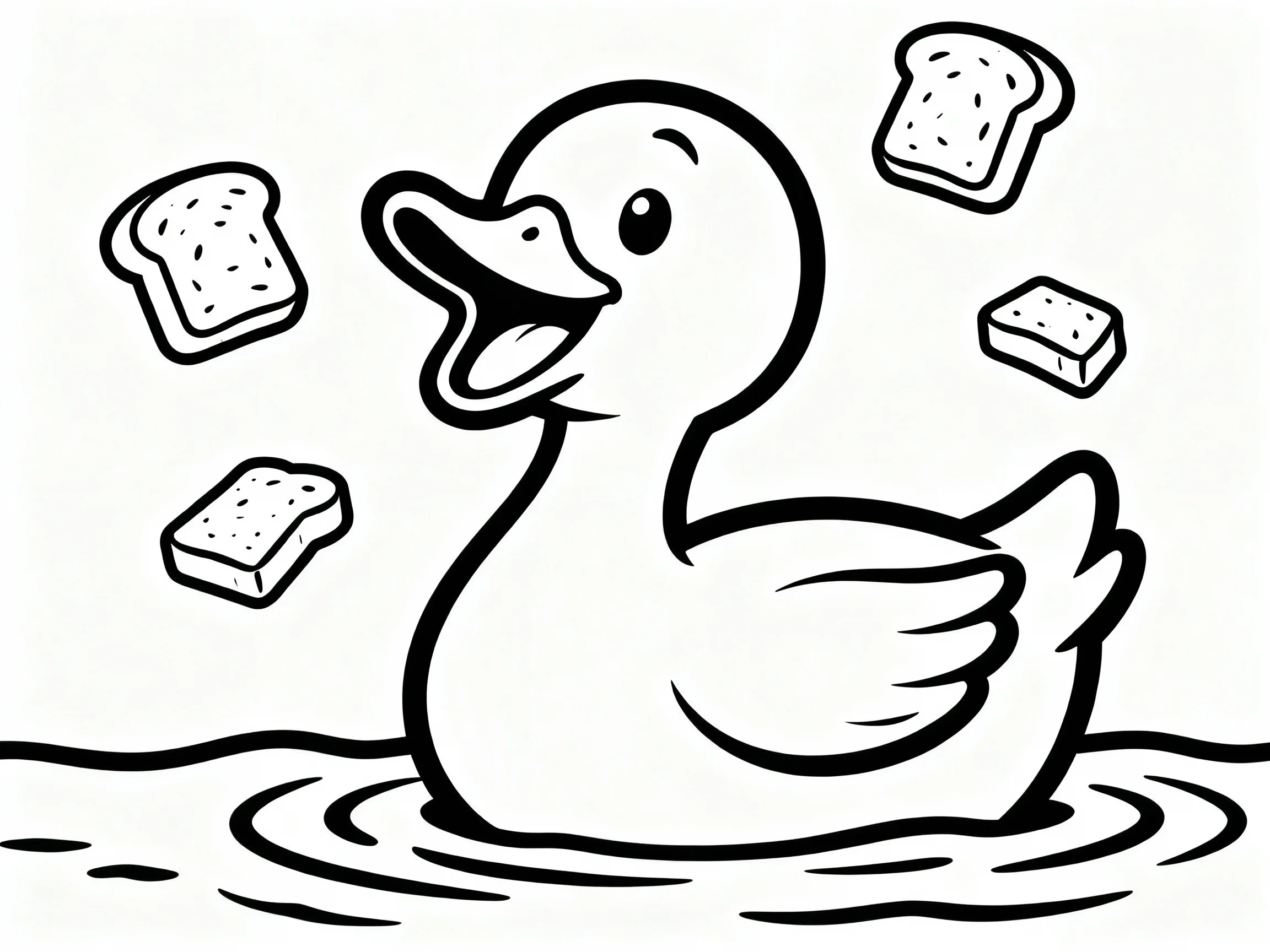 Duck Eating Bread