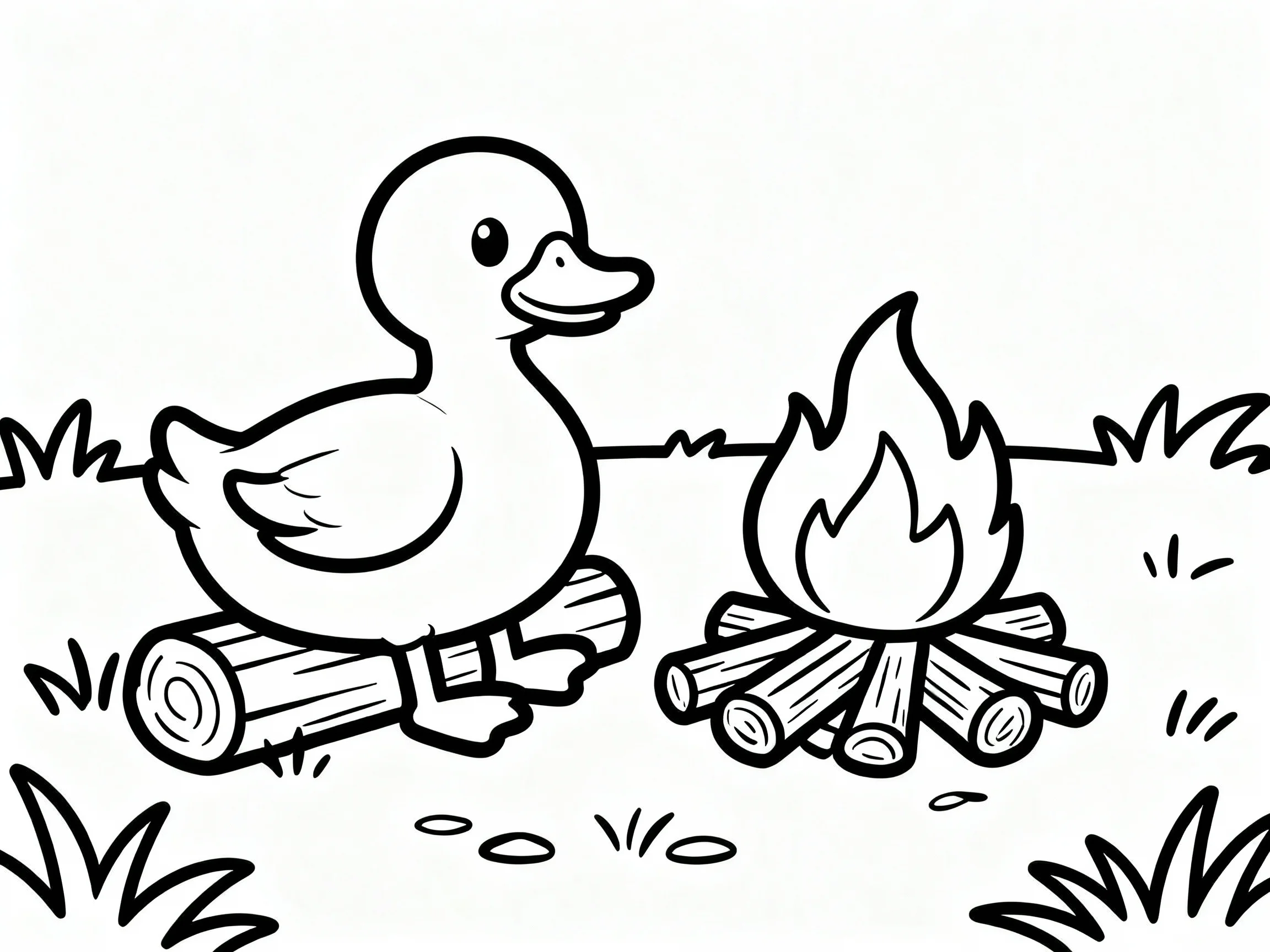 Duck at a Campfire