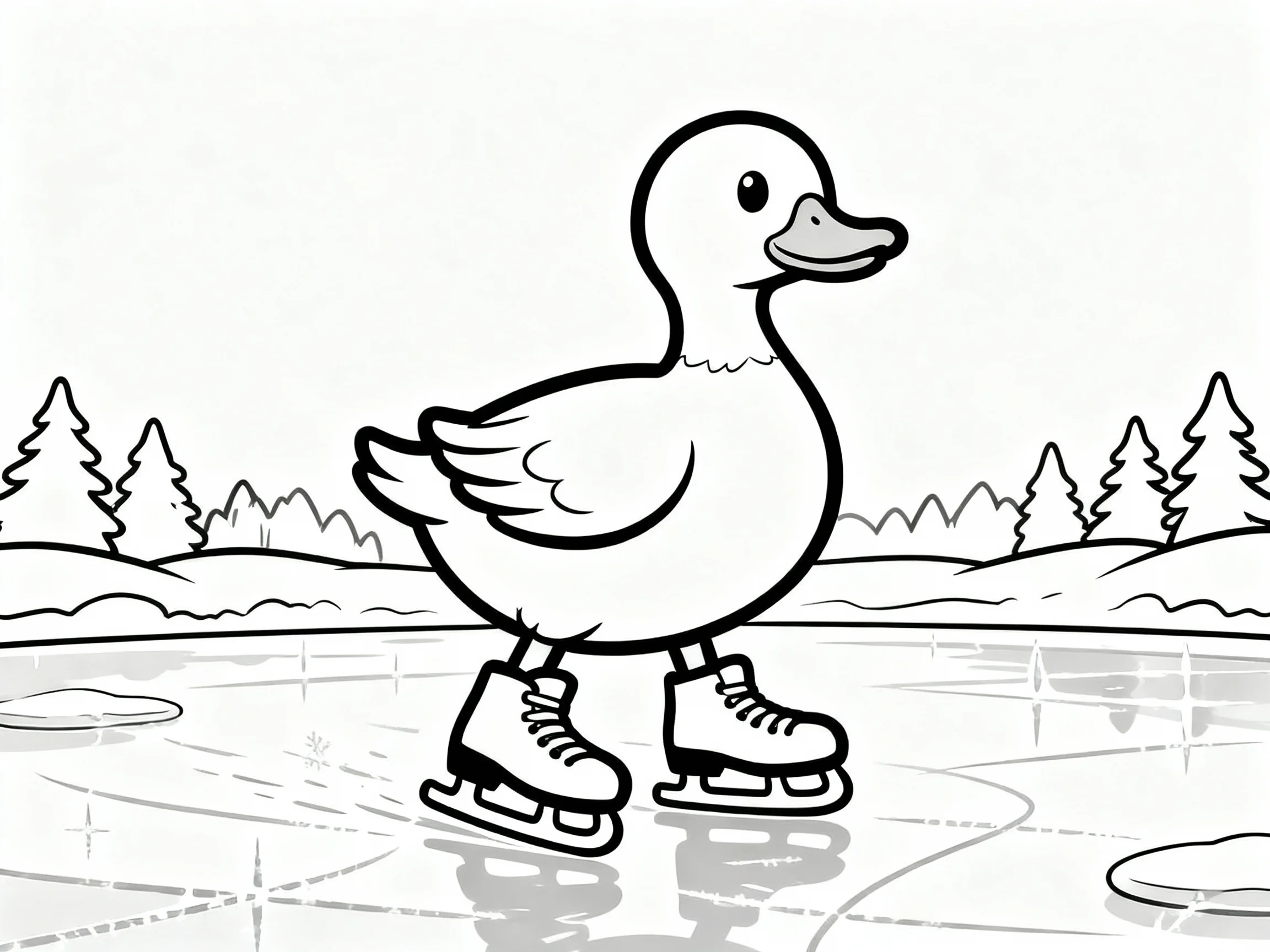 Duck in Ice Skates