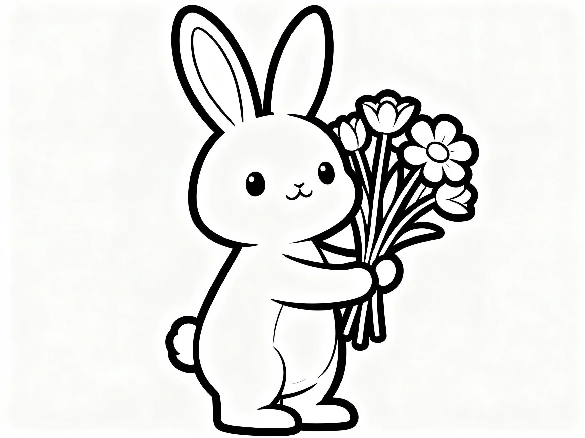 Bunny with Flowers