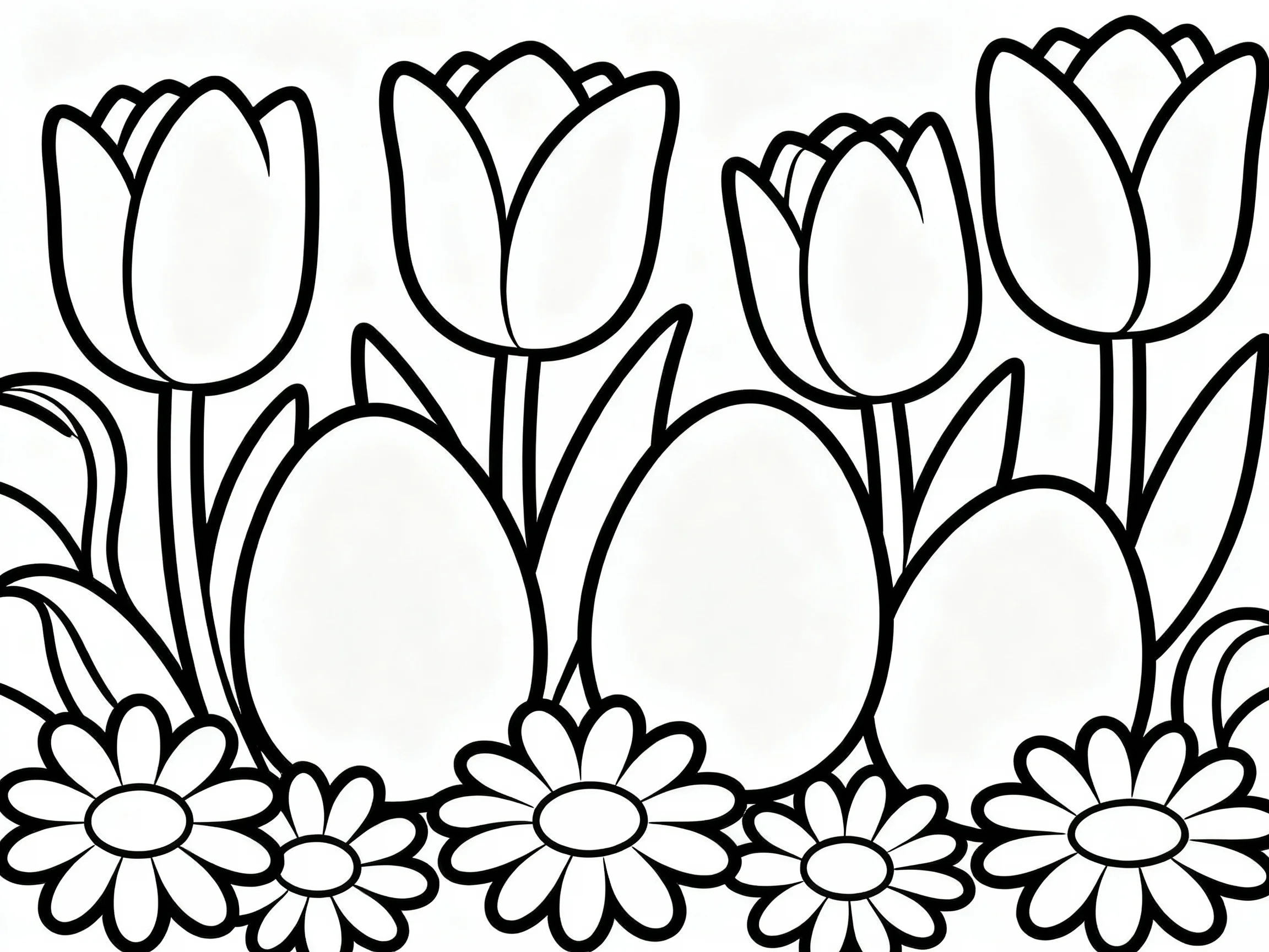 Spring Flowers and Eggs