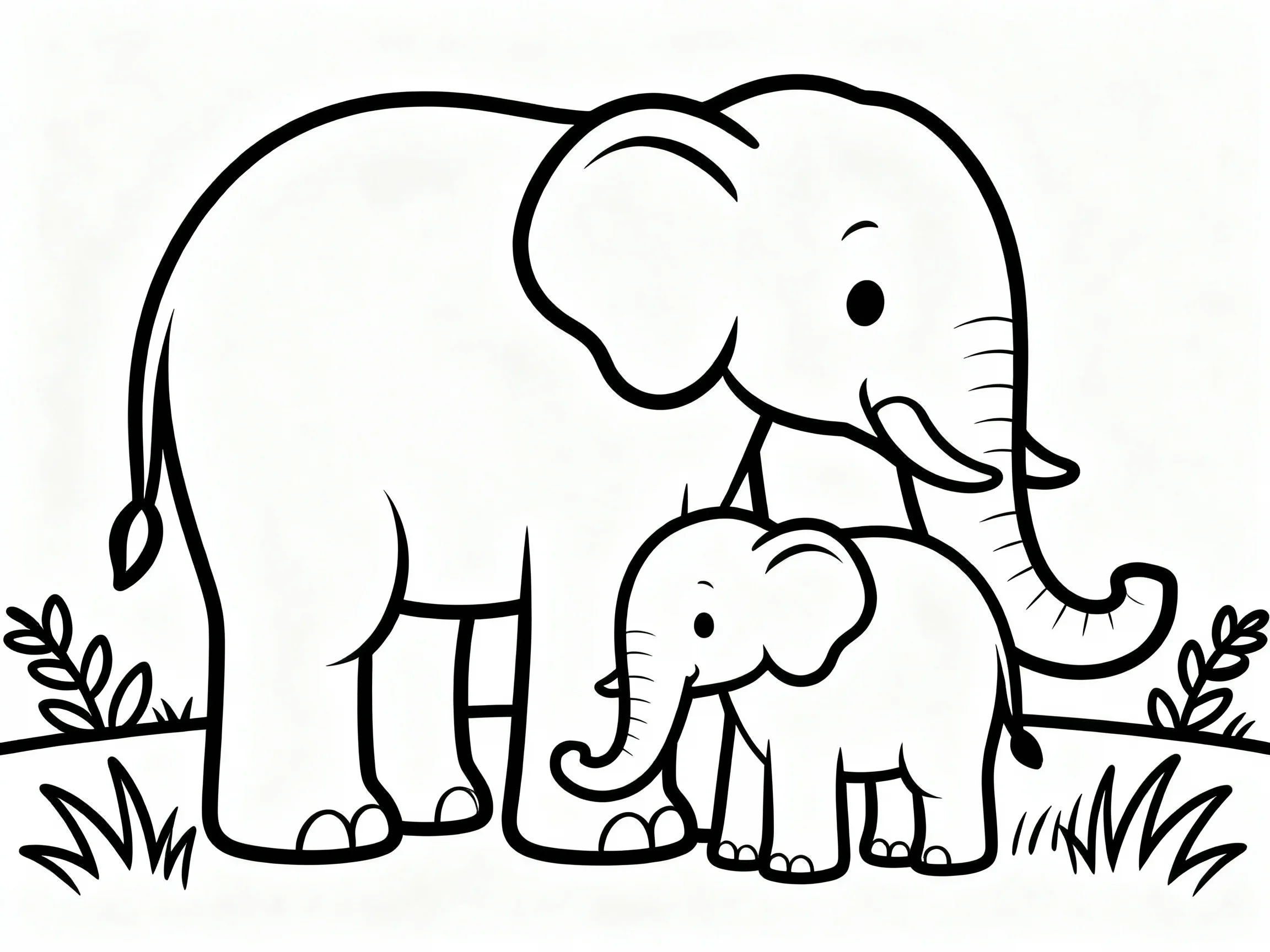 Baby Elephant with Mother