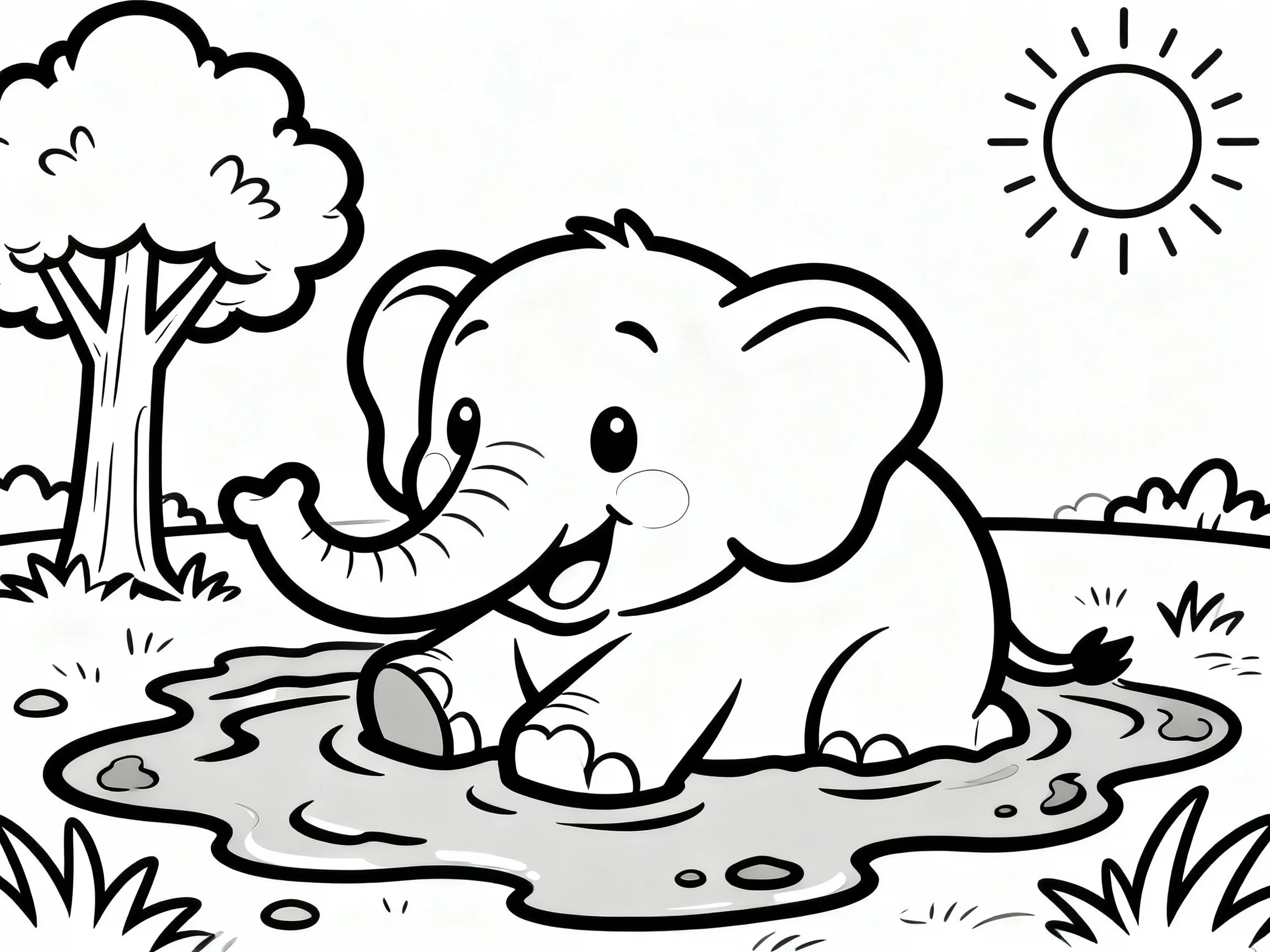 Elephant Taking a Mud Bath