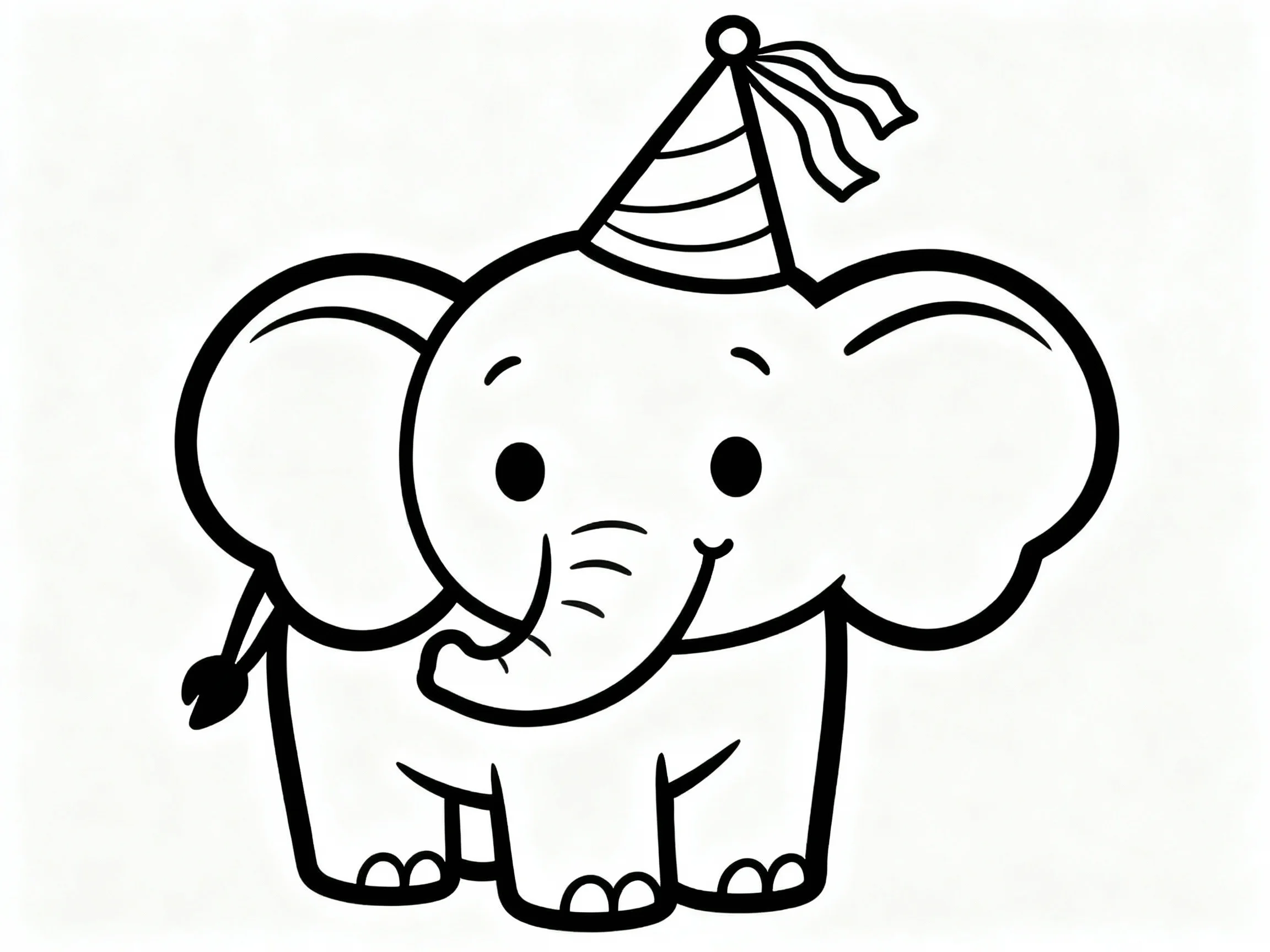 Elephant Wearing a Party Hat