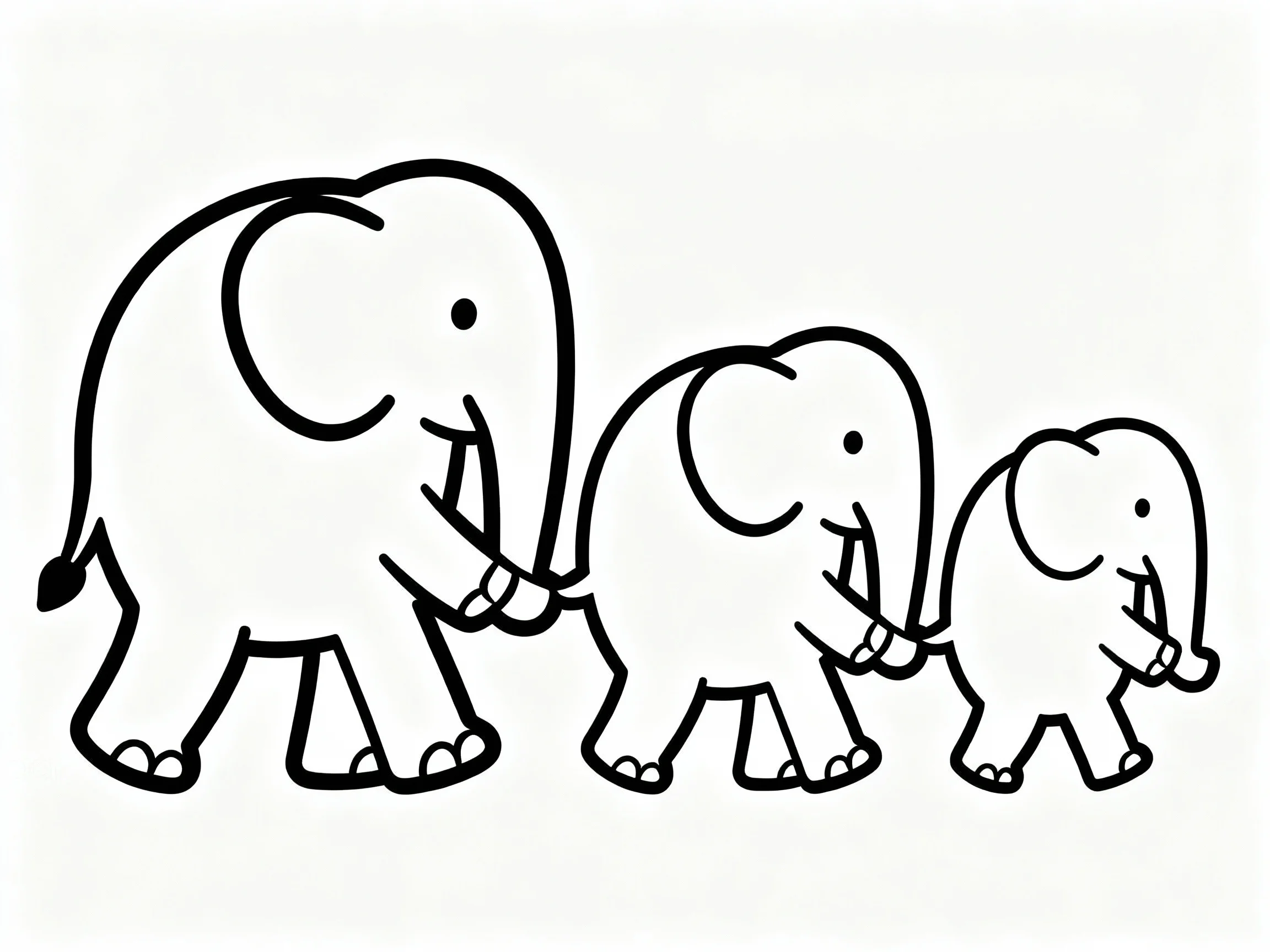 Elephant Family Walking