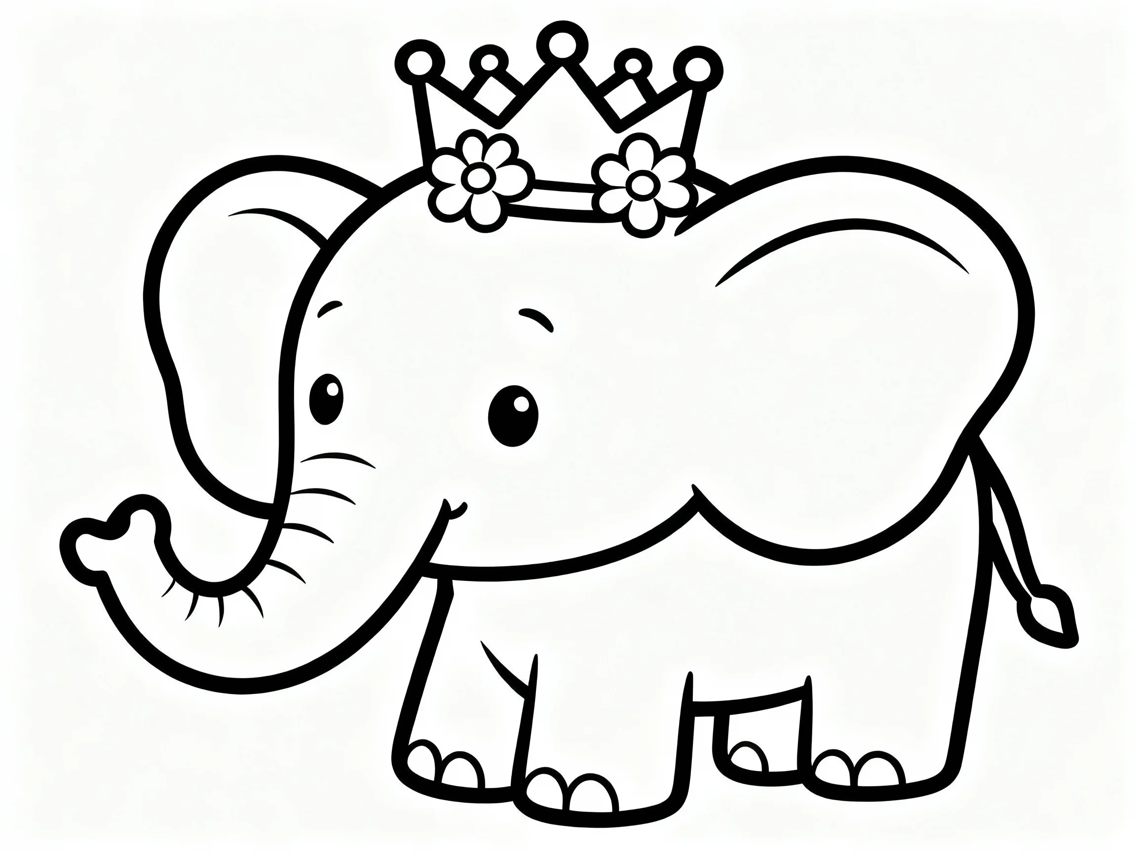 Elephant with Flower Crown