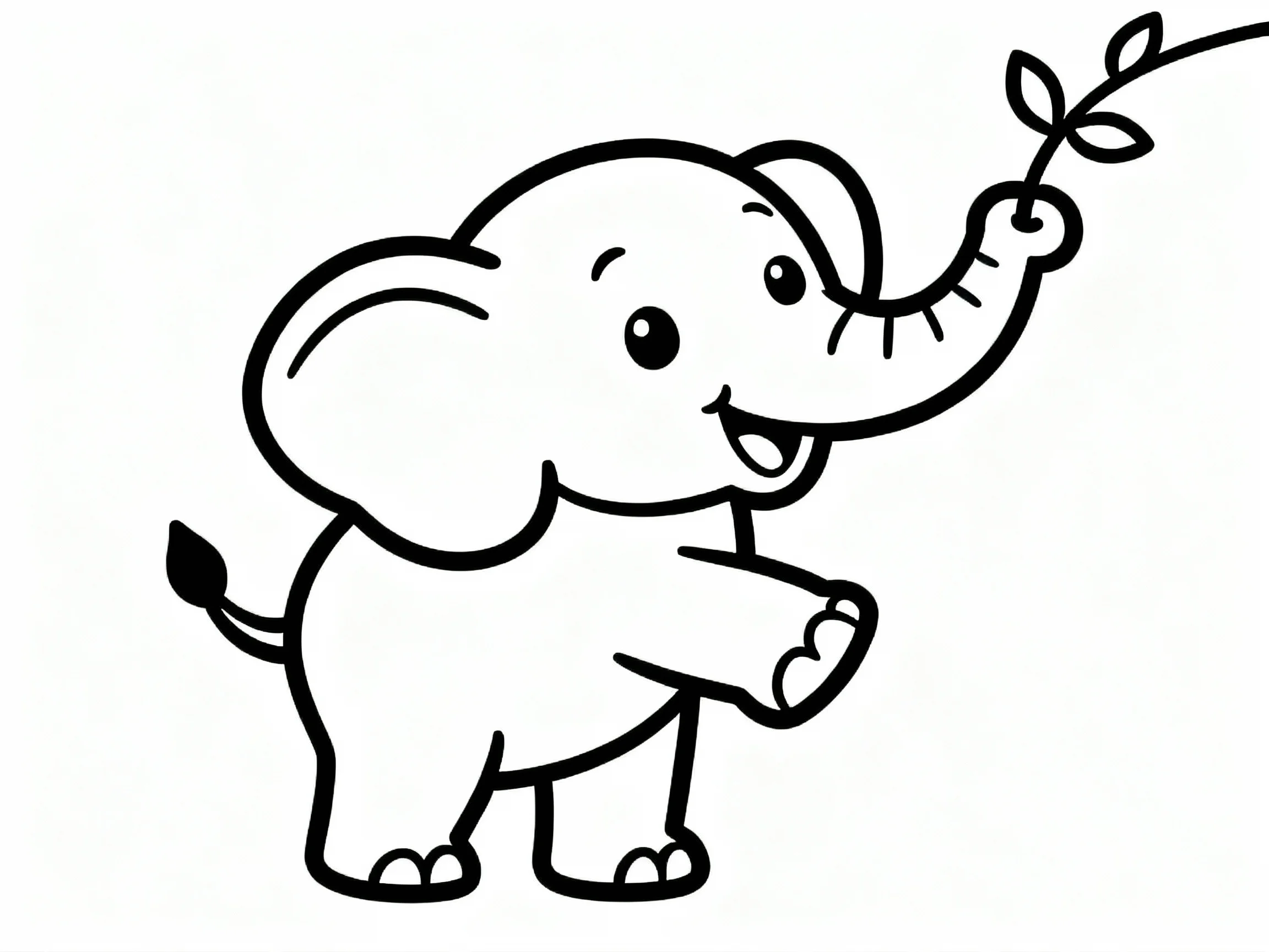 Elephant Swinging from Vine
