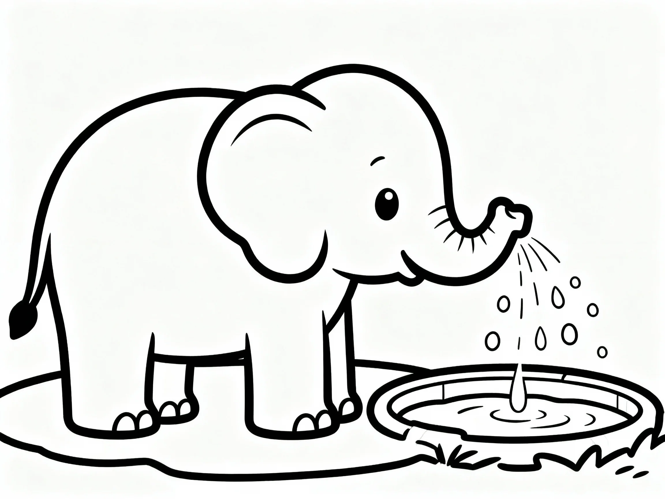 Elephant at the Watering Hole